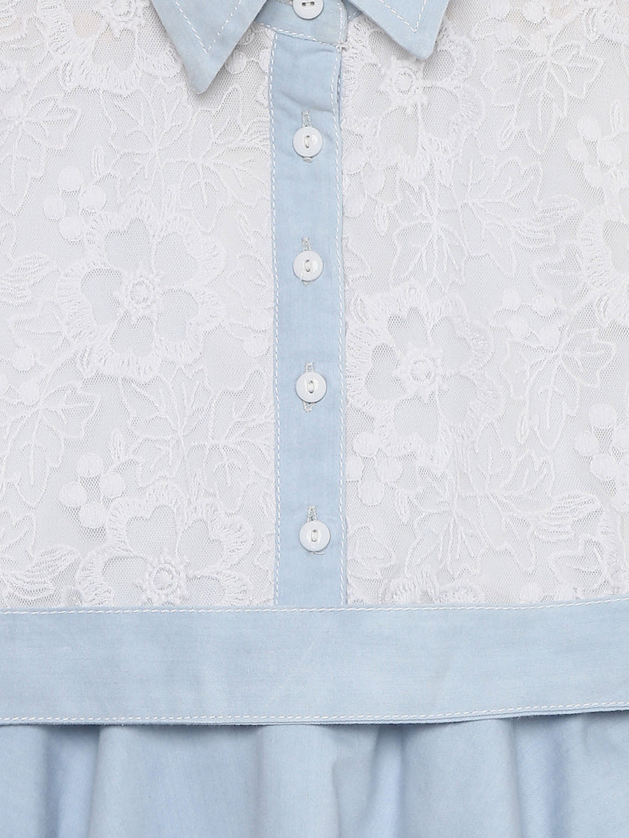 Girl Dress with Cap Sleeved Lace Bodice Dress by TIPTOP KIDS - AS5831