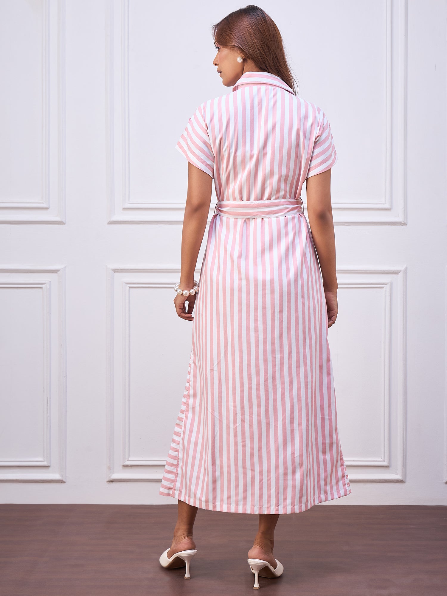 StyleStone Women's Stripe Cotton Maxi Dress