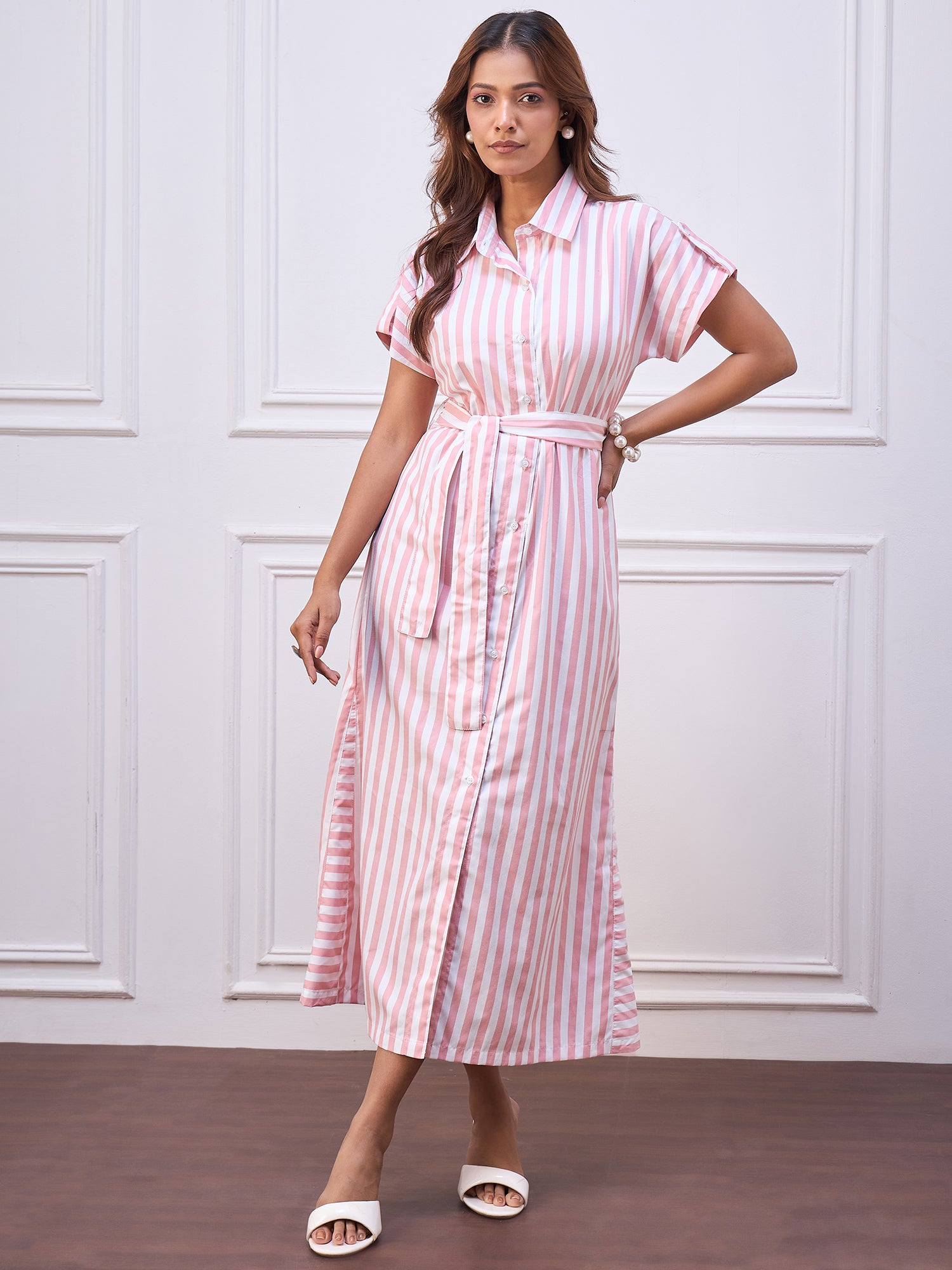 StyleStone Women's Stripe Cotton Maxi Dress