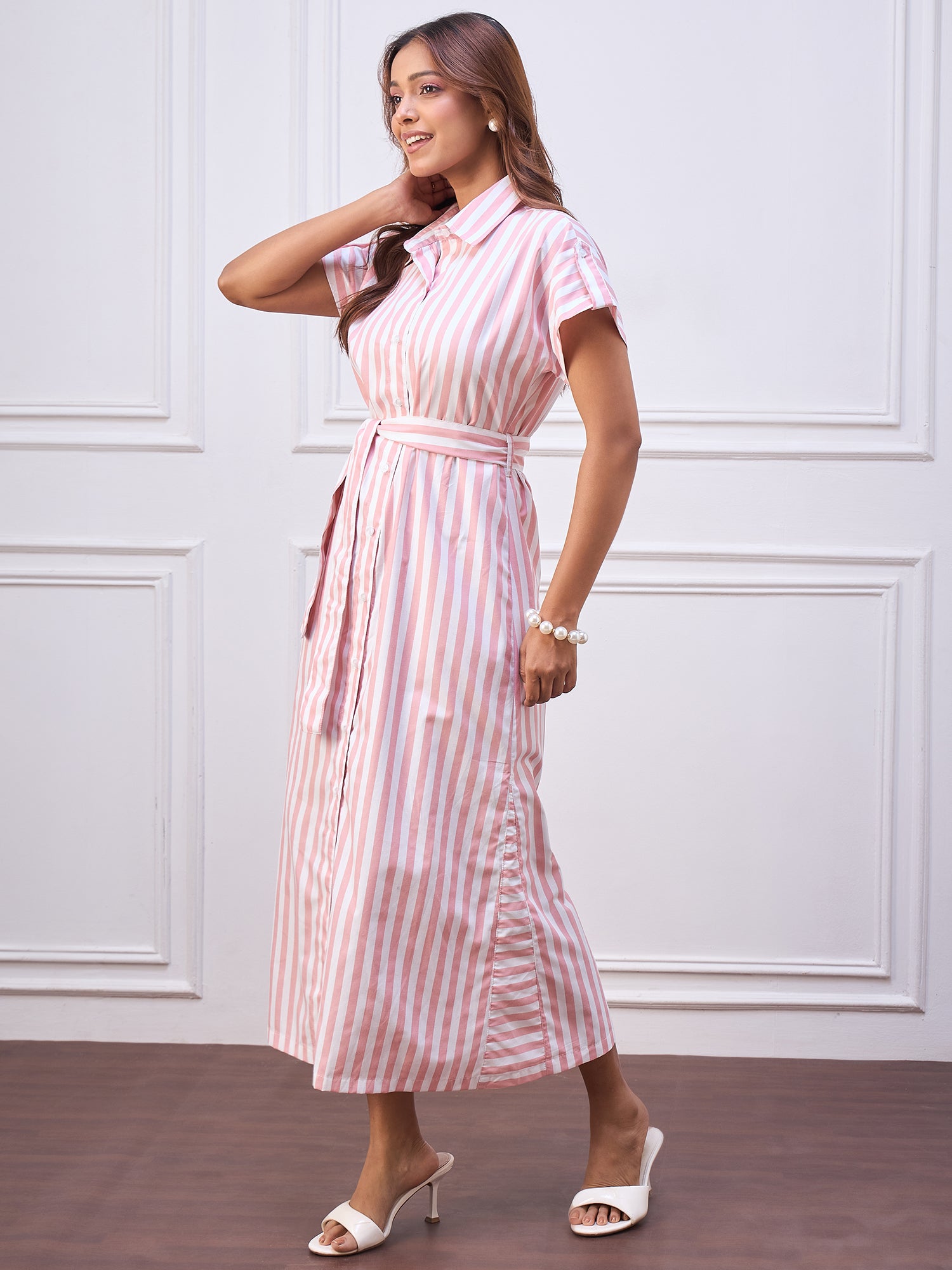 StyleStone Women's Stripe Cotton Maxi Dress