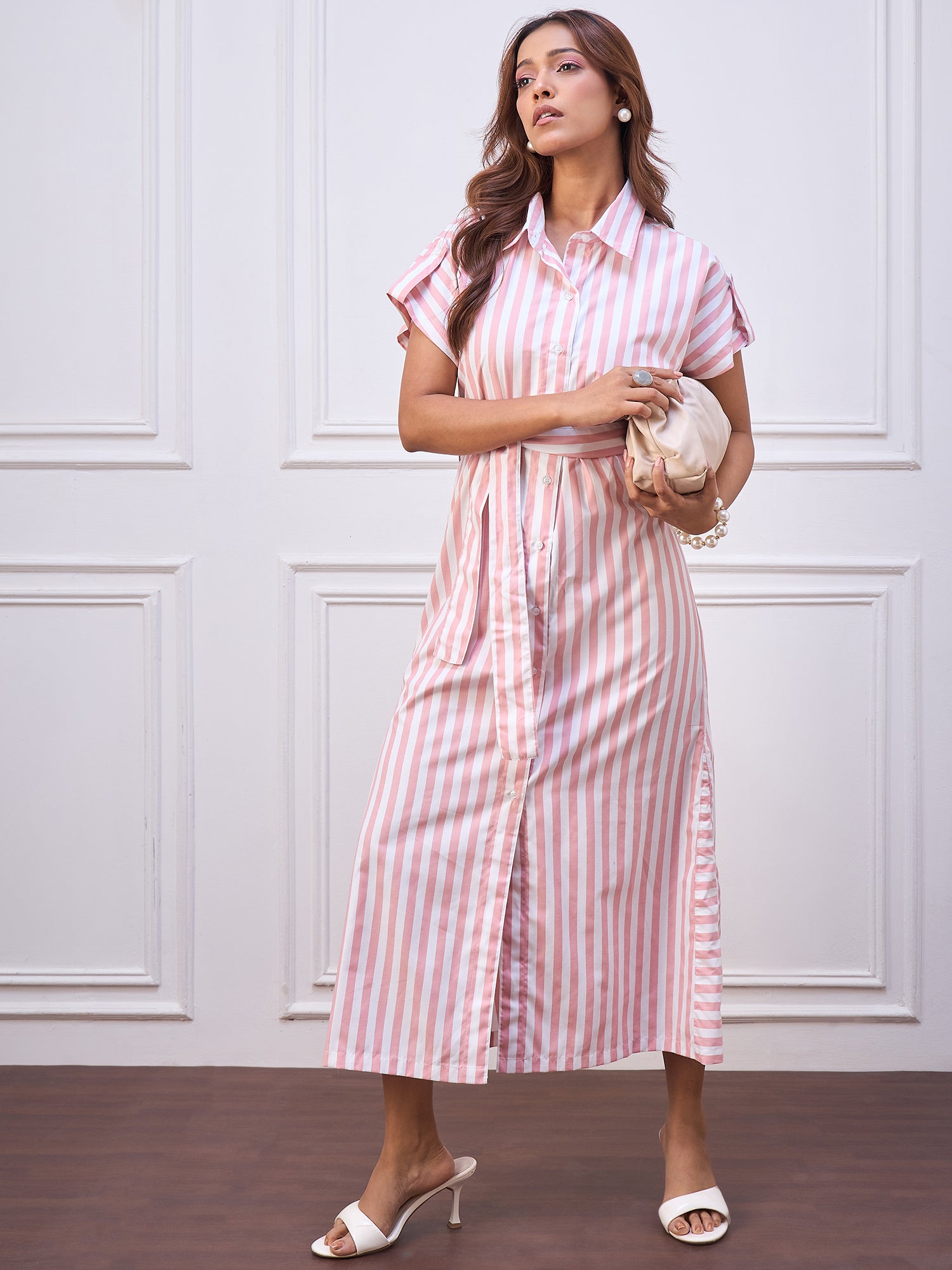 StyleStone Women's Stripe Cotton Maxi Dress