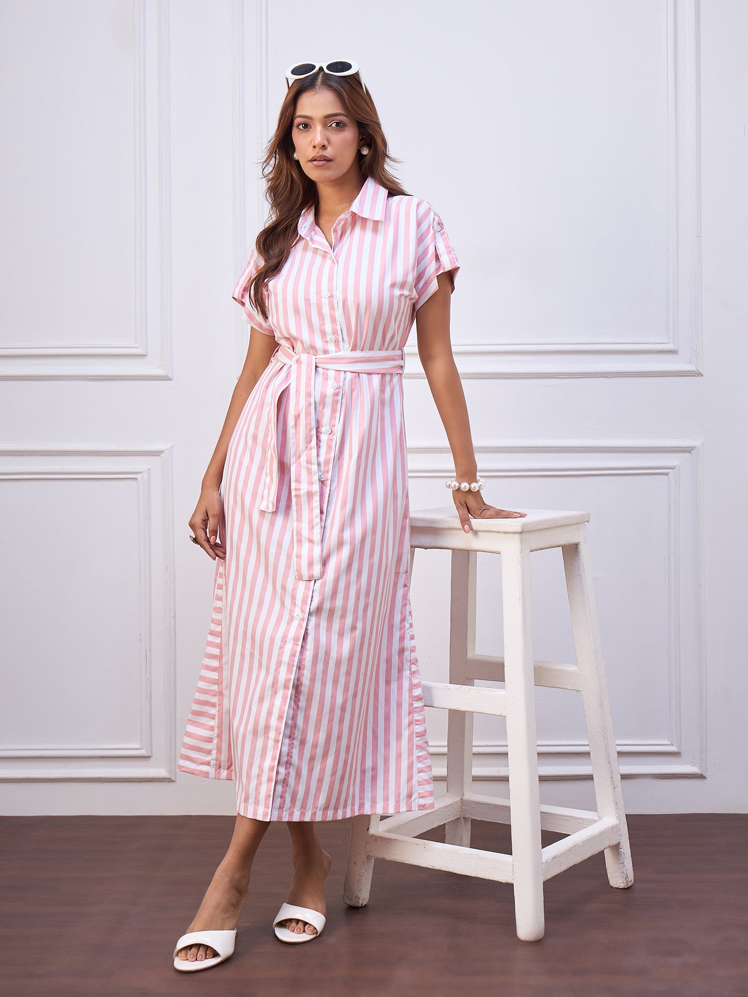 StyleStone Women's Stripe Cotton Maxi Dress