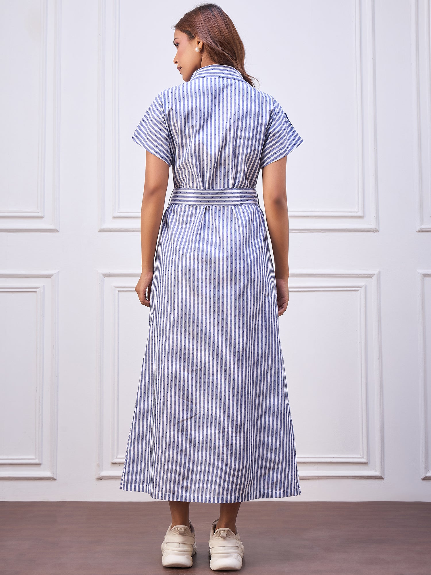 StyleStone Women's Stripe Cotton Maxi Dress