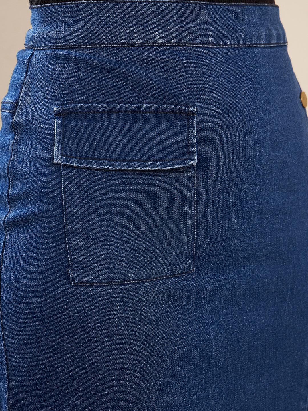 Stylestone Women's Denim Skirt with Front Flap