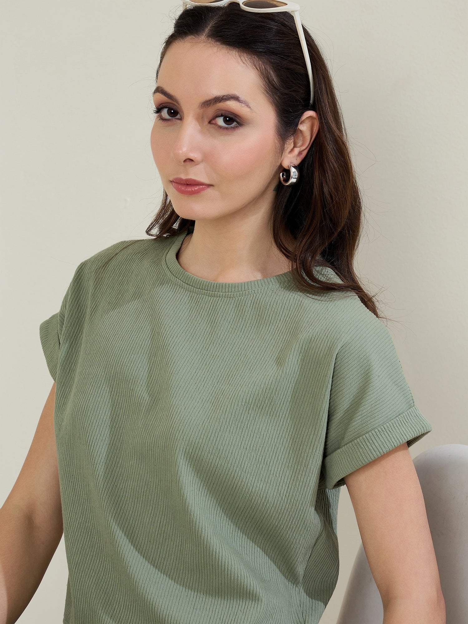 StyleStone Women's  Ribbed Cotton Co-Ord Set