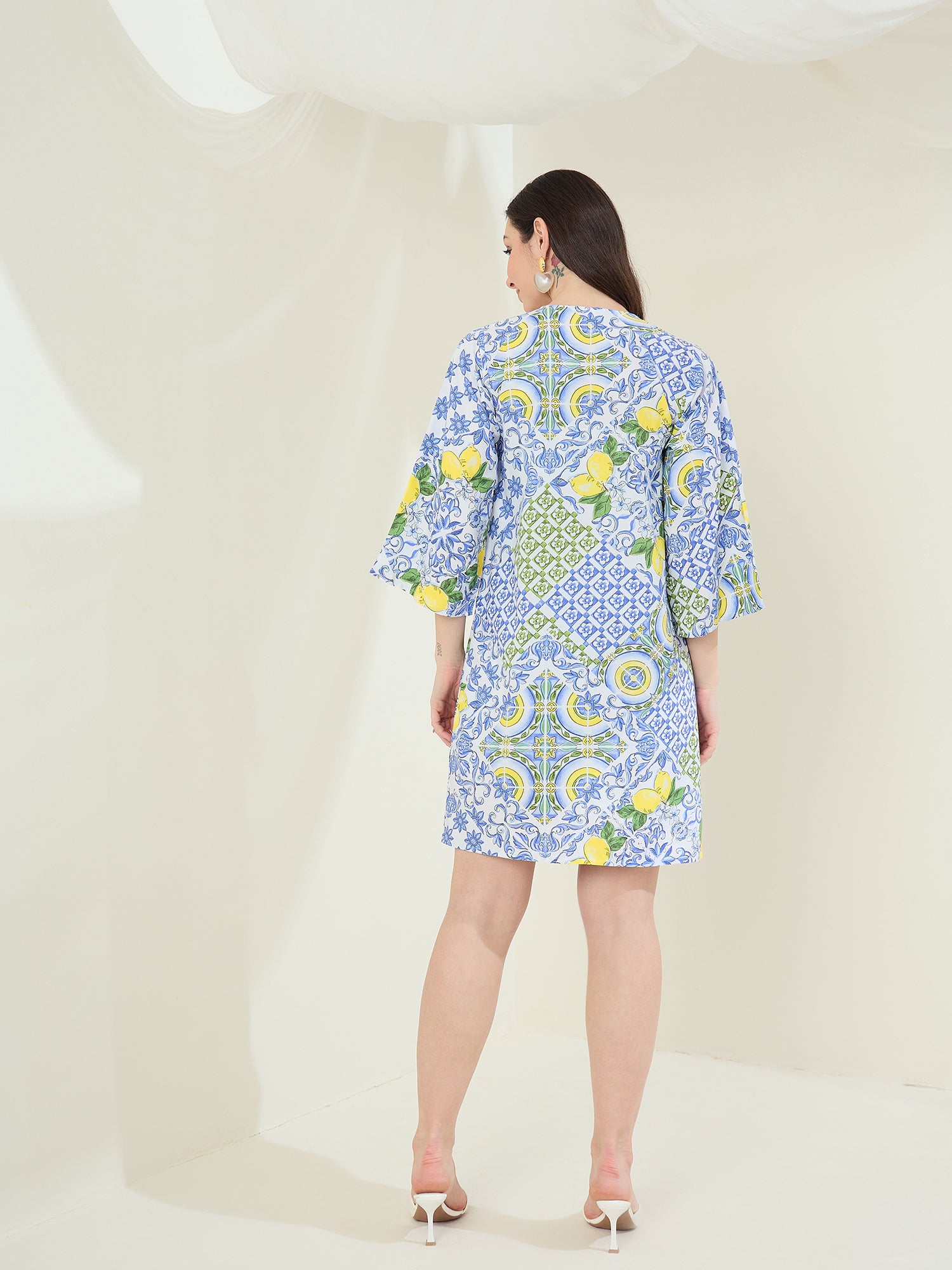 StyleStone Women's  Blue Printed 3 piece Rayon Co-Ord Set