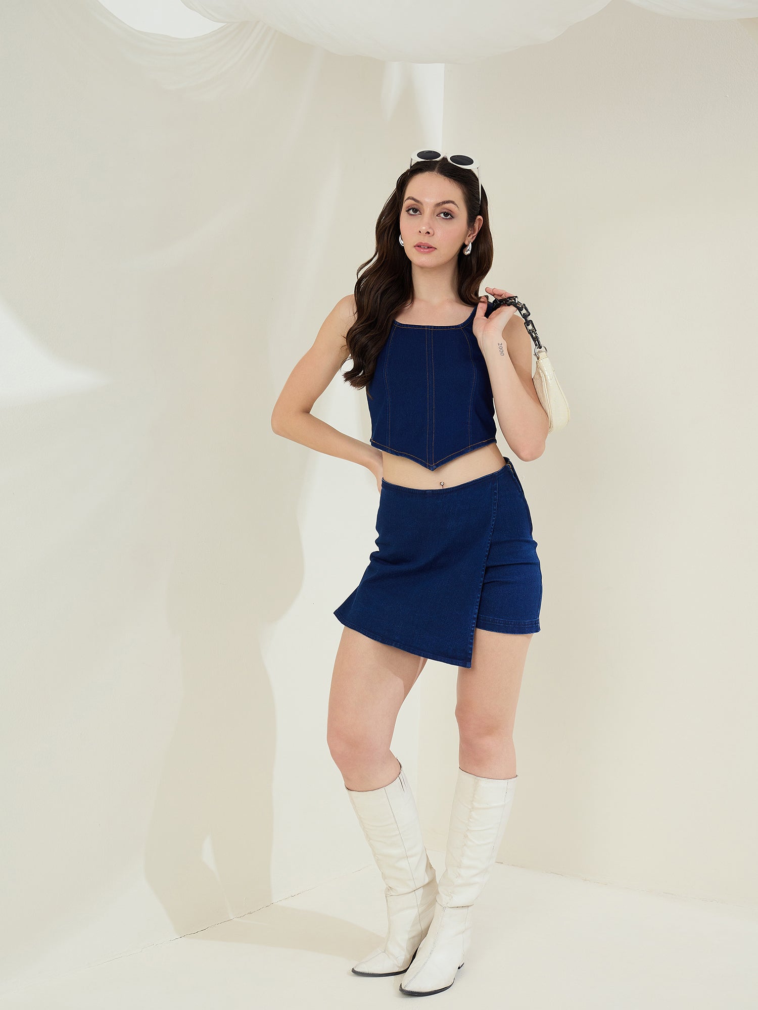 StyleStone Women's  Denim Skorts