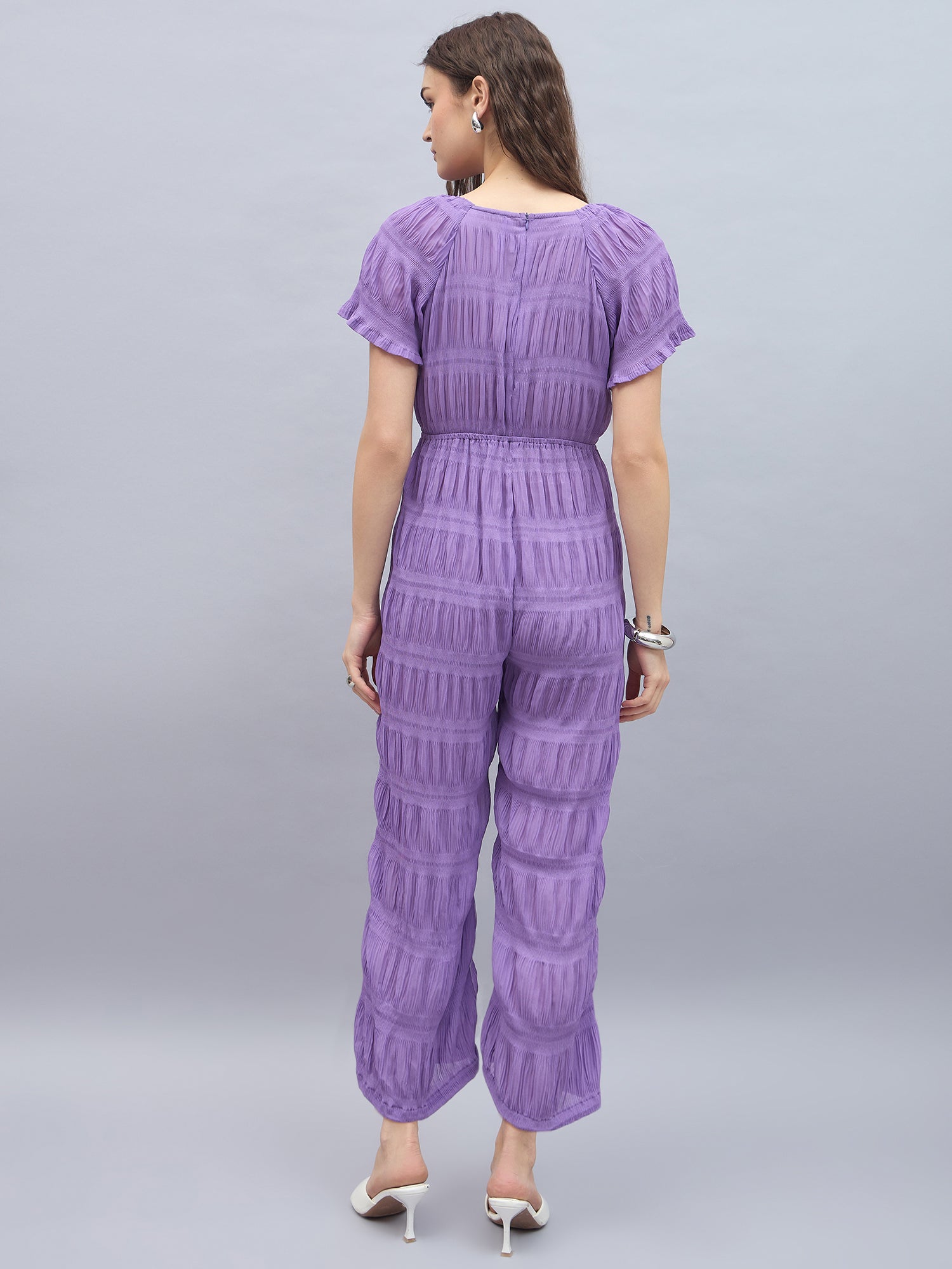 StyleStone Women's Crinkle Polyester Jumpsuit