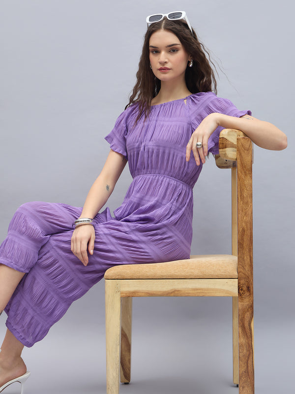 StyleStone Women's Crinkle Polyester Jumpsuit