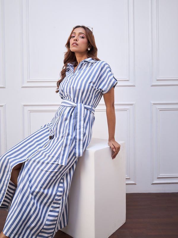 StyleStone Women's Stripe Cotton Maxi Dress