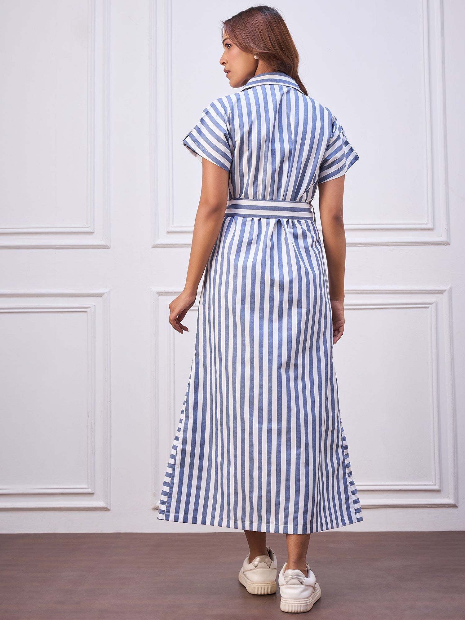 StyleStone Women's Stripe Cotton Maxi Dress