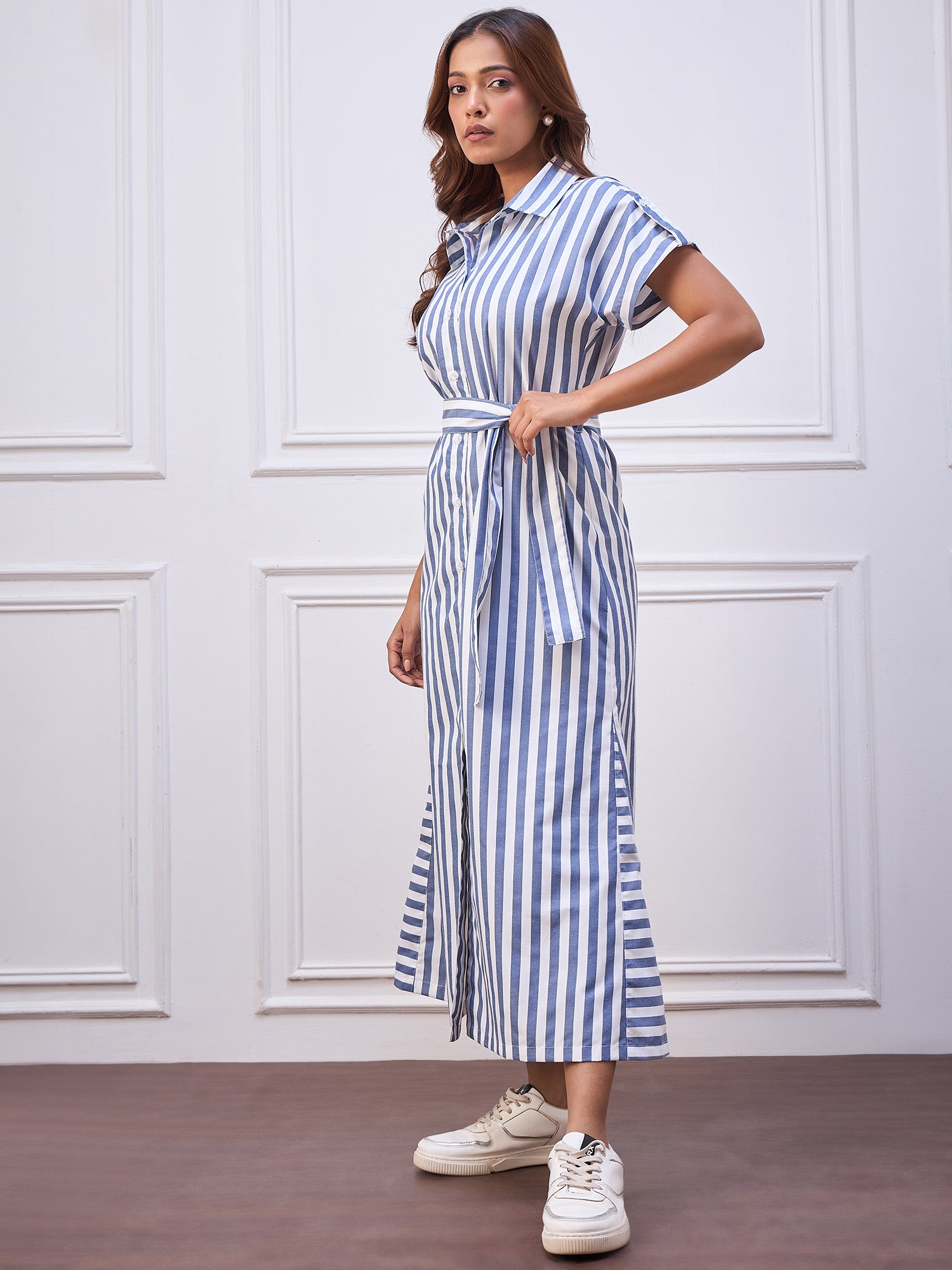 StyleStone Women's Stripe Cotton Maxi Dress