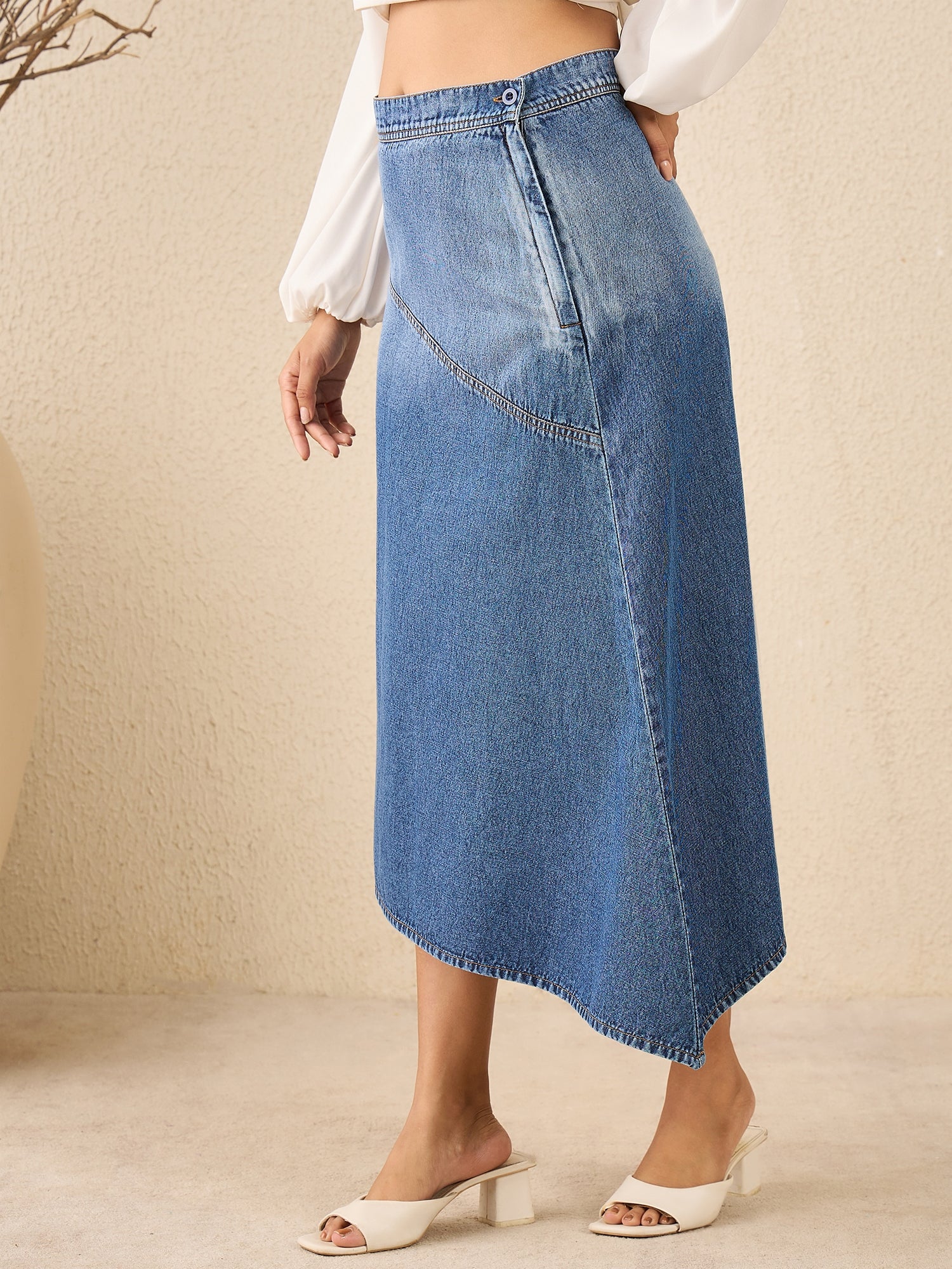 StyleStone Women's Denim Skirt with Ombre effect
