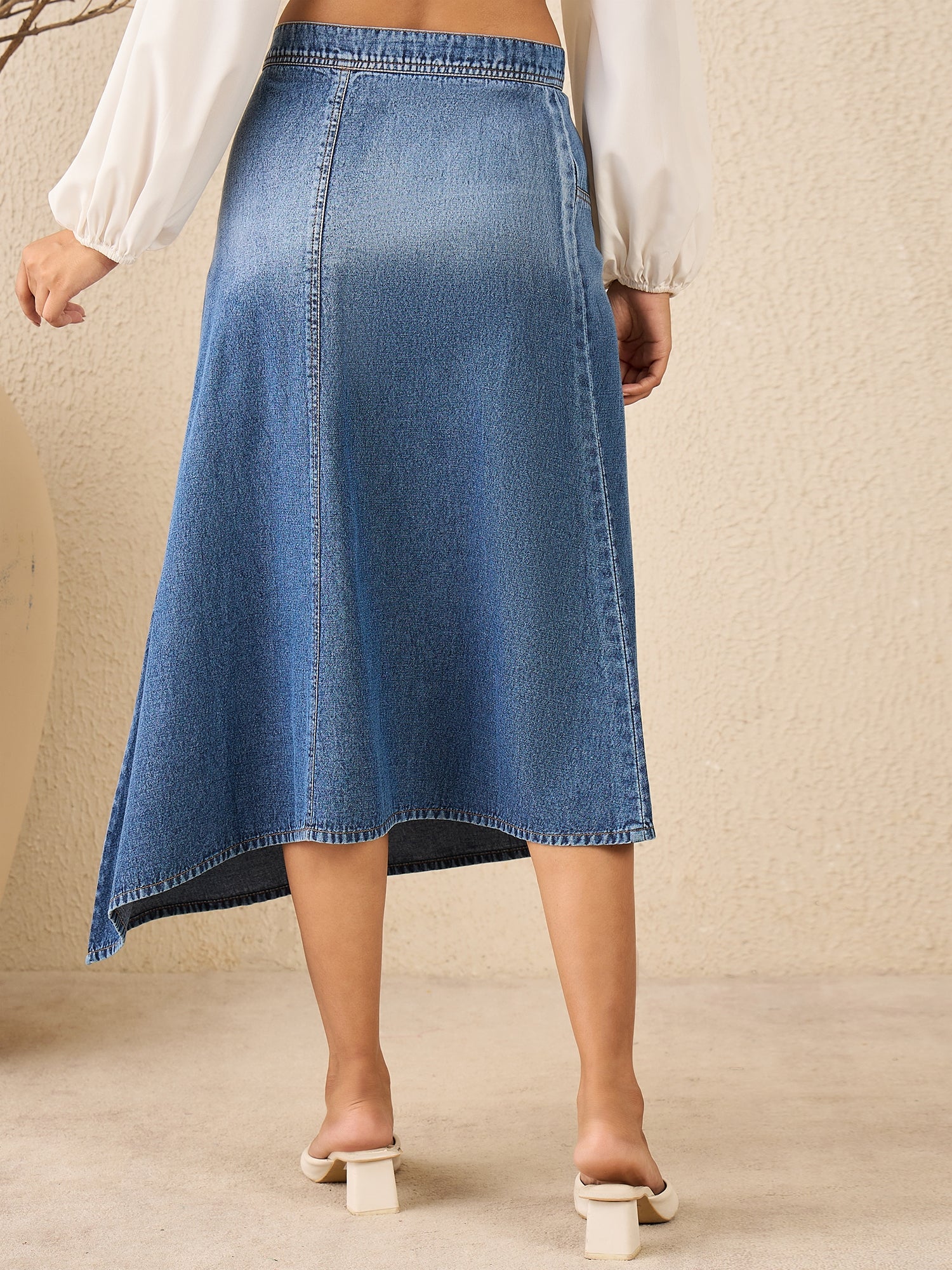 StyleStone Women's Denim Skirt with Ombre effect