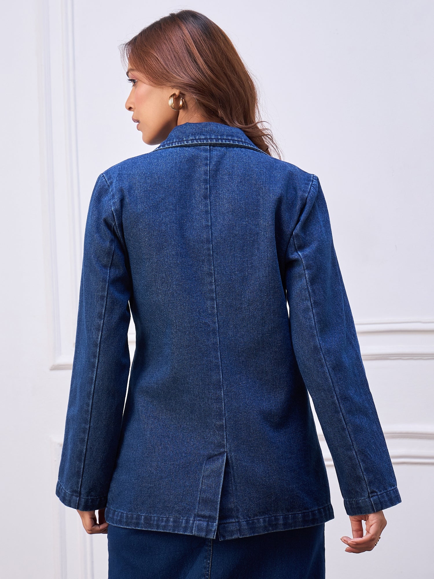 StyleStone Women's Denim Blazer Coat