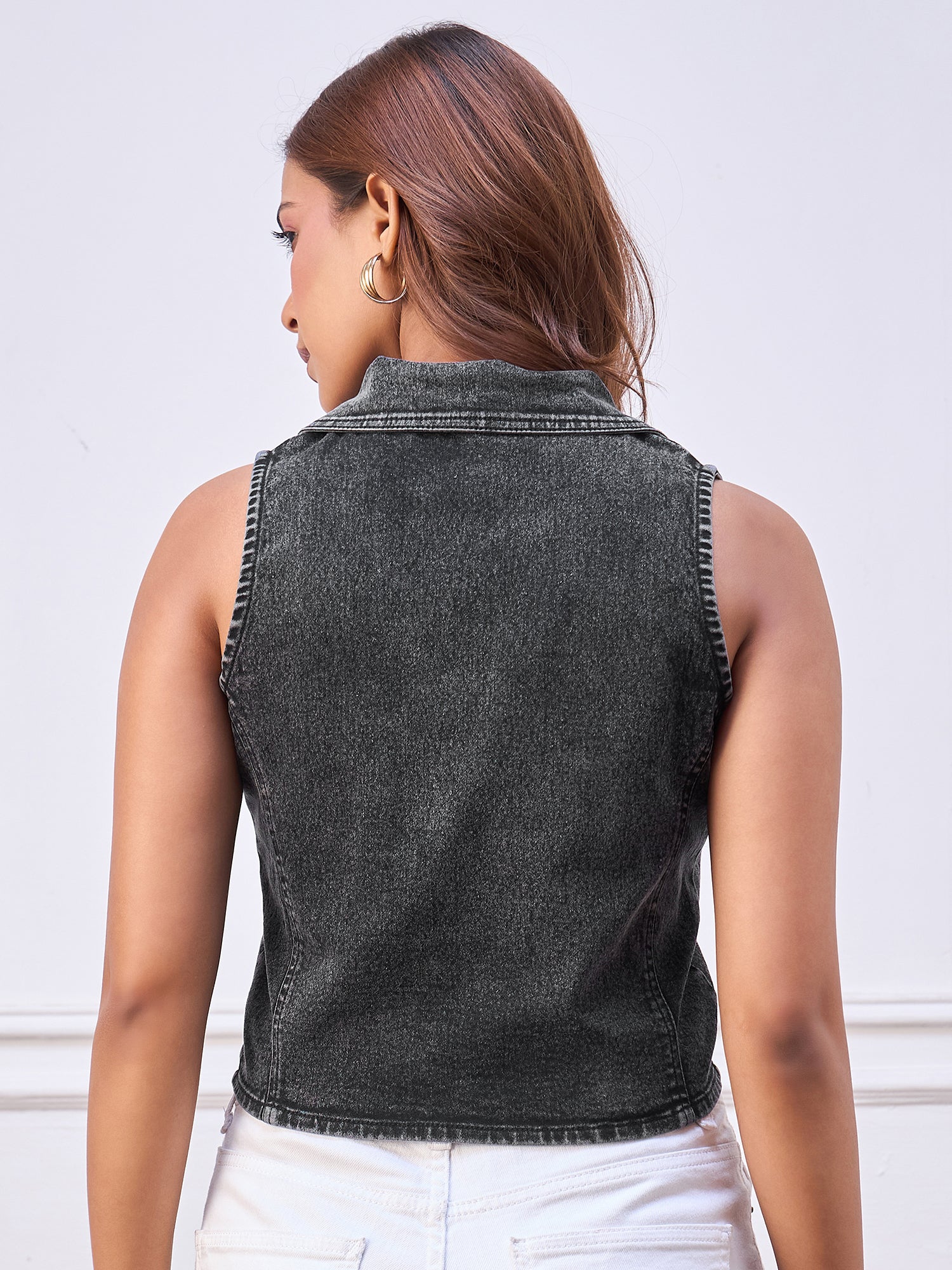 StyleStone Women's WaistCoat Style Sleeveless Top