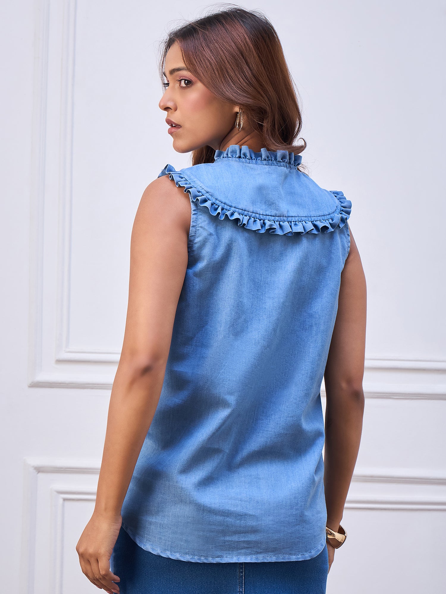 StyleStone Women's Ruffle detail Top