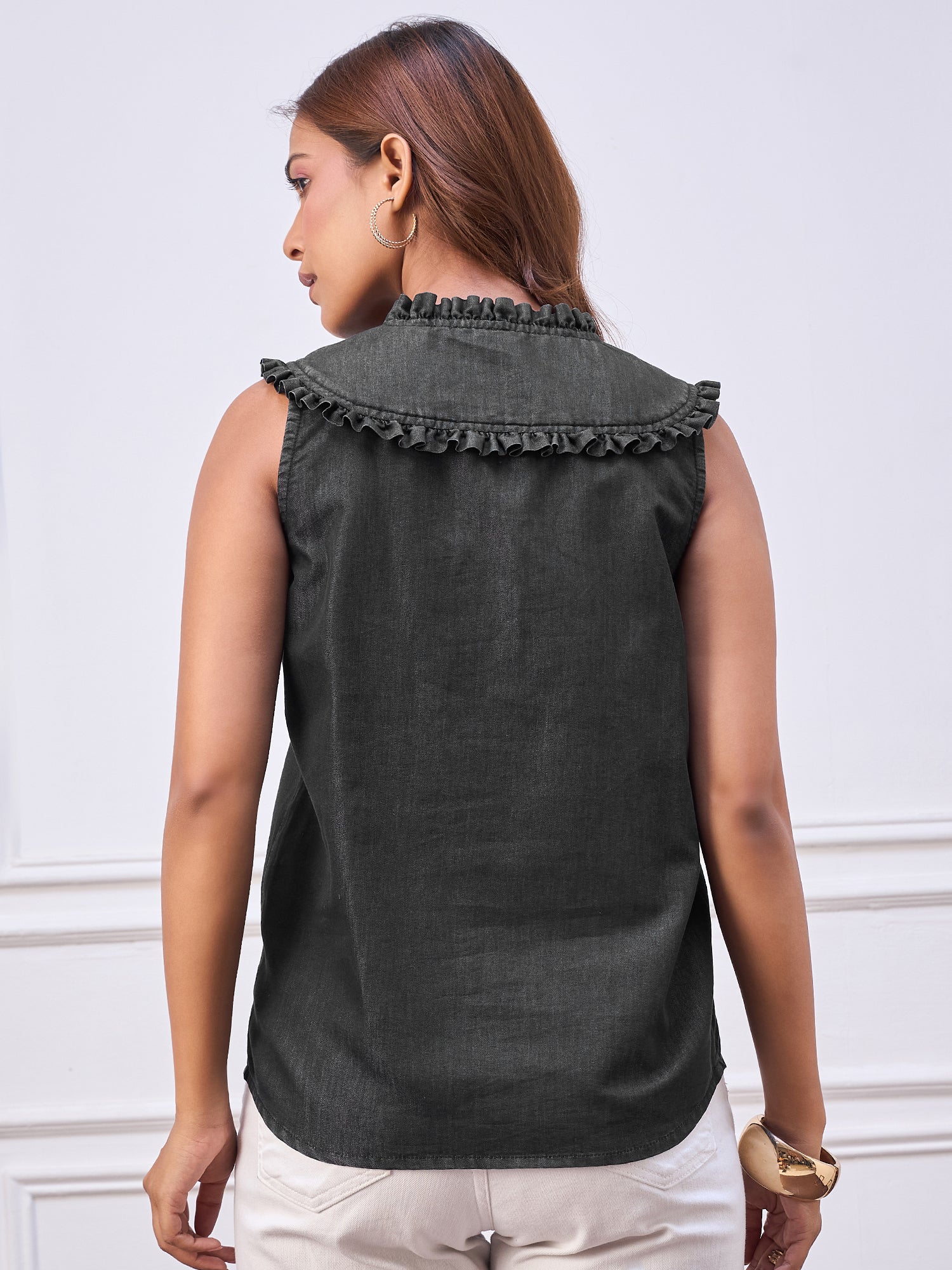 StyleStone Women's Ruffle detail Top