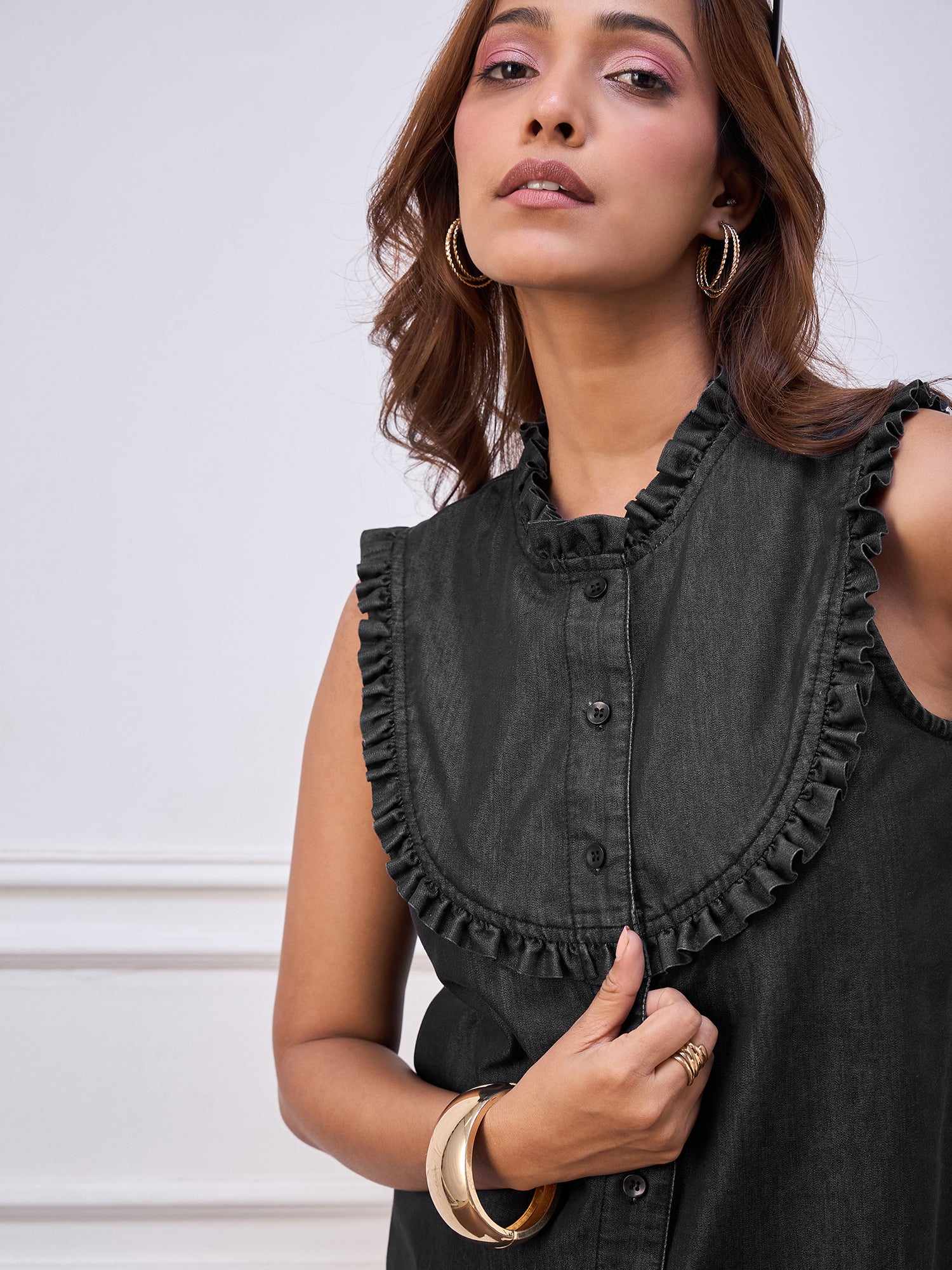 StyleStone Women's Ruffle detail Top