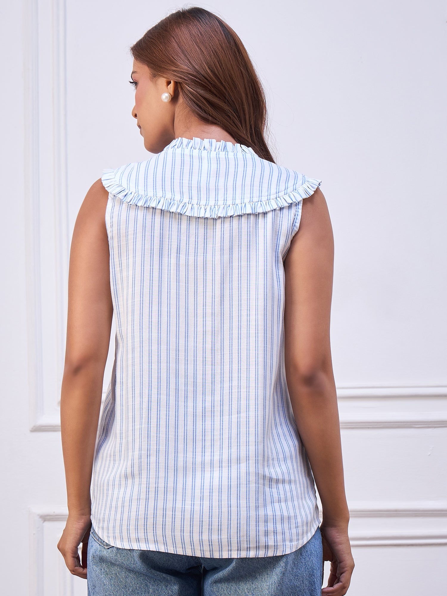 StyleStone Women's White Ruffle detail Top