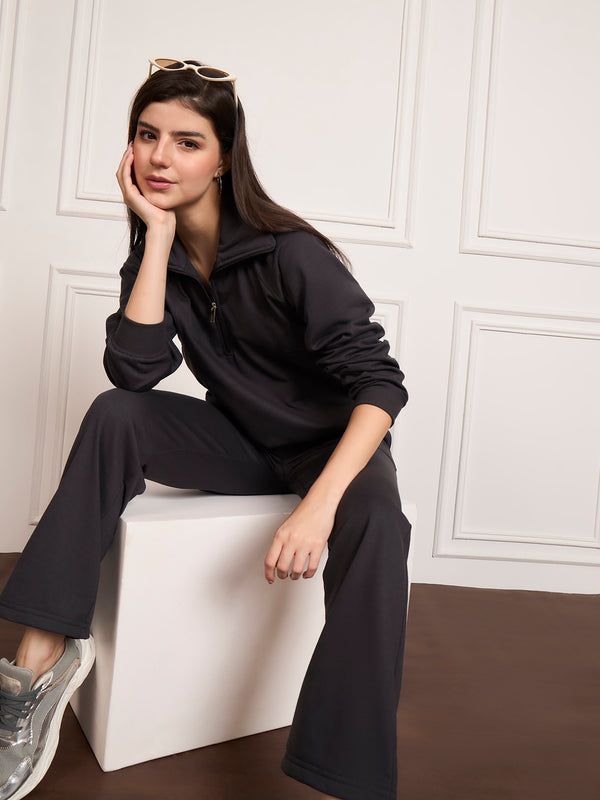 StyleStone Women's Fleece Tracksuit with Front Zip