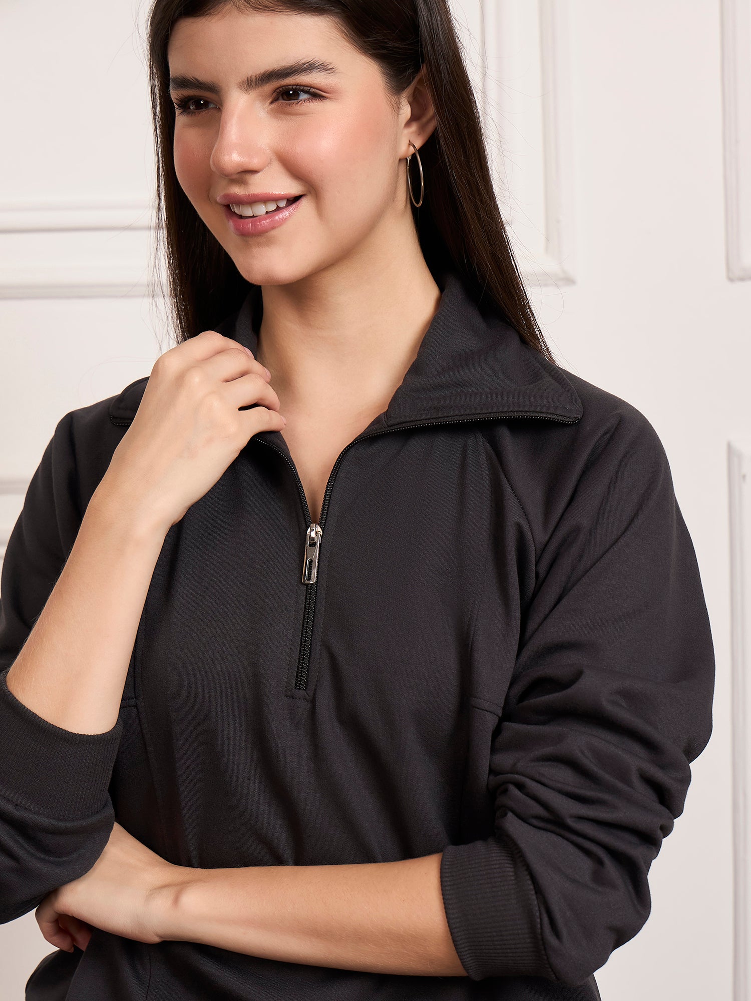 StyleStone Women's Fleece Tracksuit with Front Zip