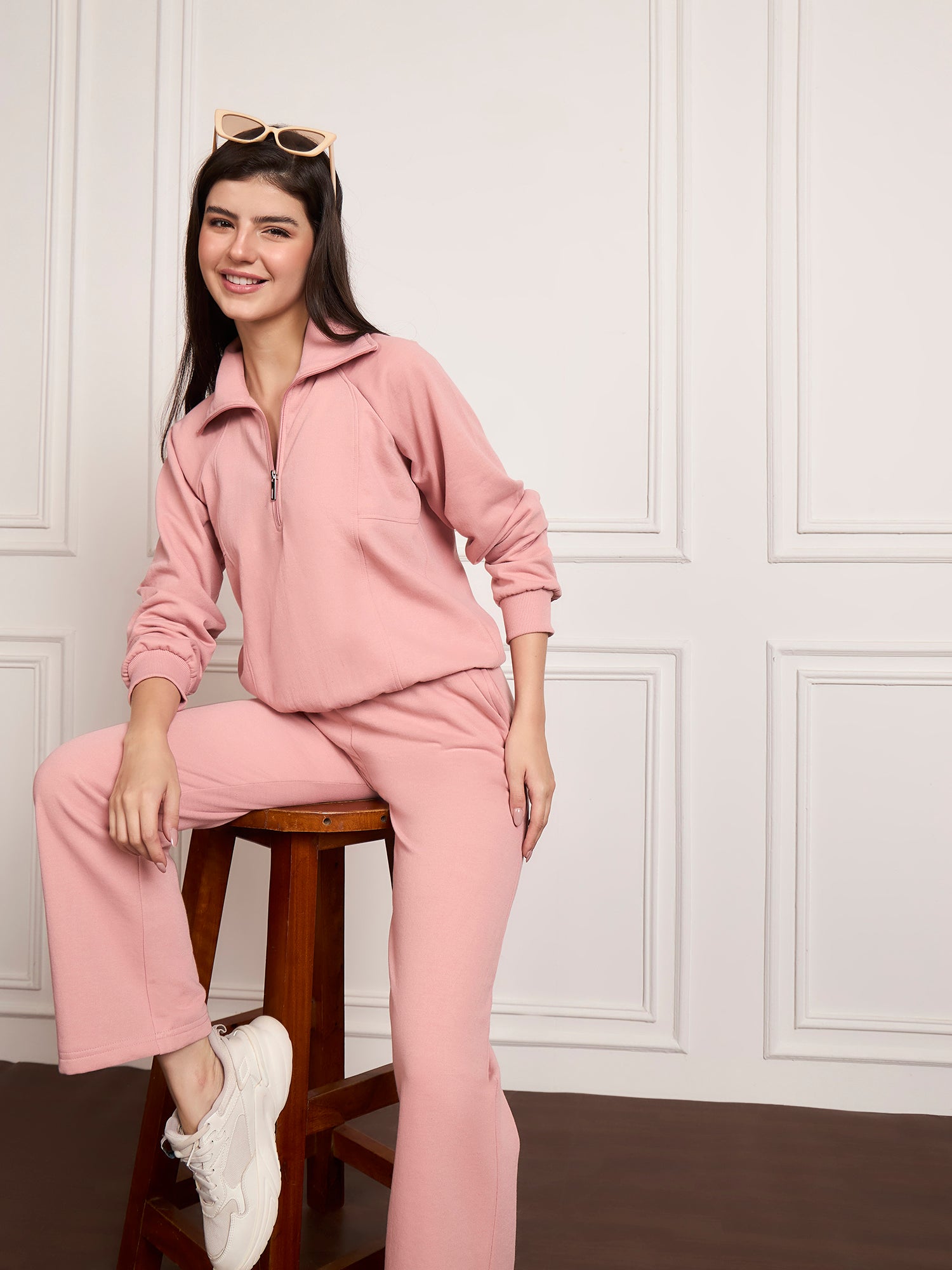 StyleStone Women's Fleece Tracksuit with Front Zip
