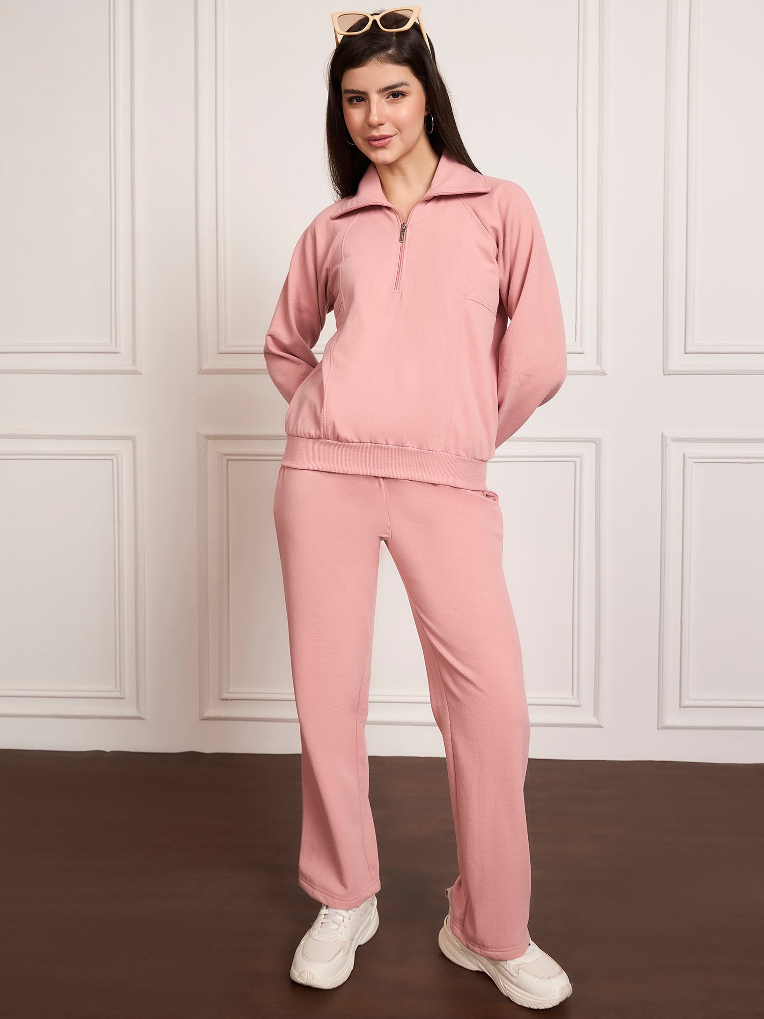 StyleStone Women's Fleece Tracksuit with Front Zip