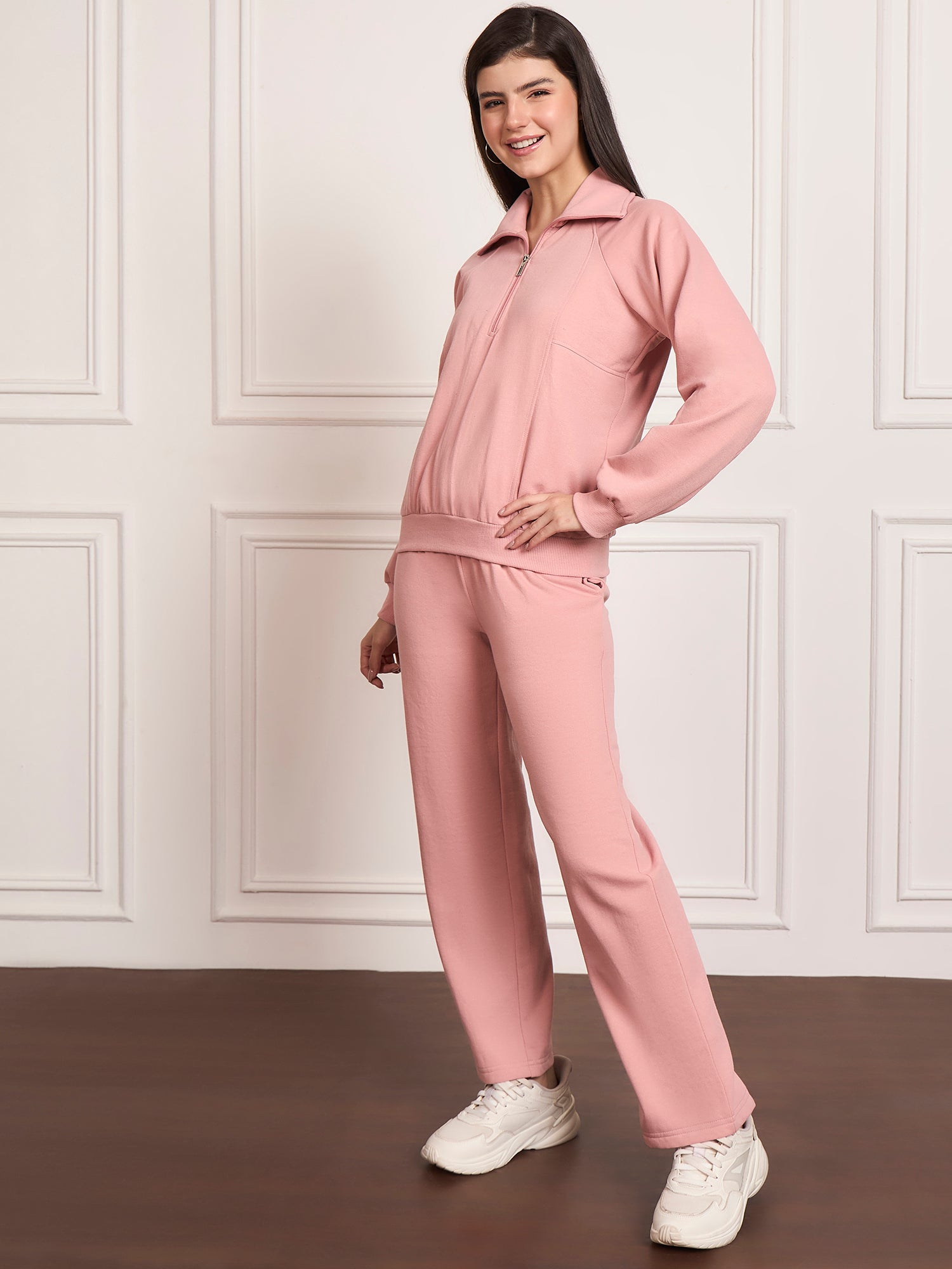 StyleStone Women's Fleece Tracksuit with Front Zip