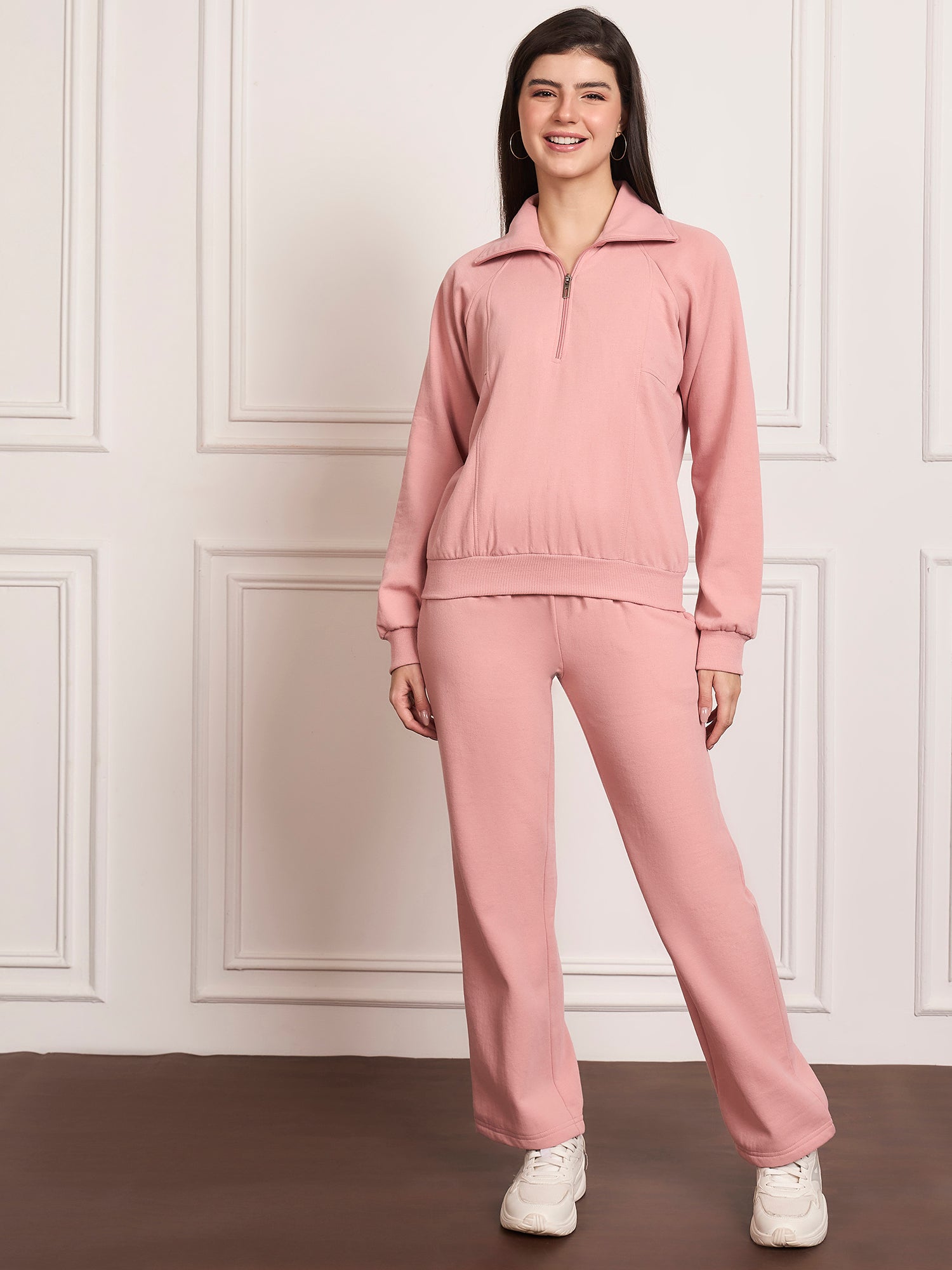 StyleStone Women's Fleece Tracksuit with Front Zip