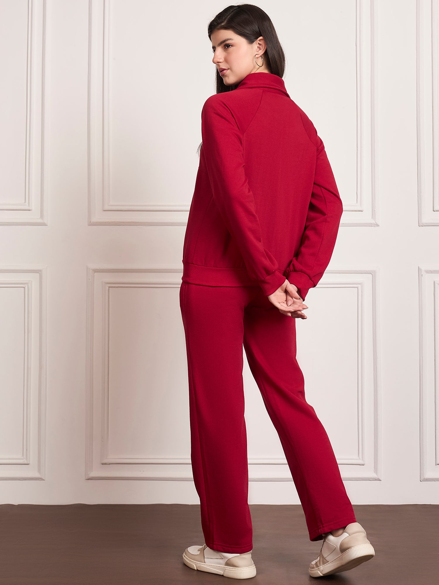 StyleStone Women's Fleece Tracksuit with Front Zip