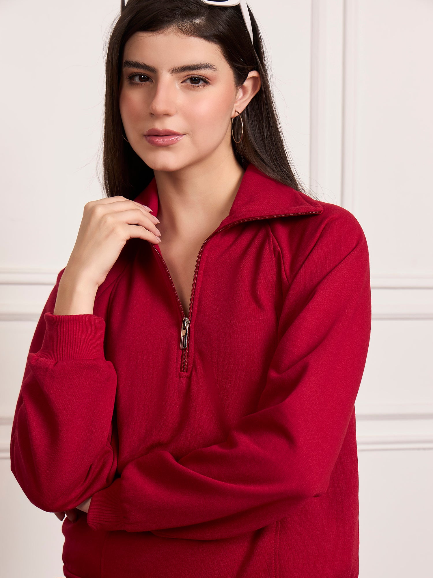 StyleStone Women's Fleece Tracksuit with Front Zip