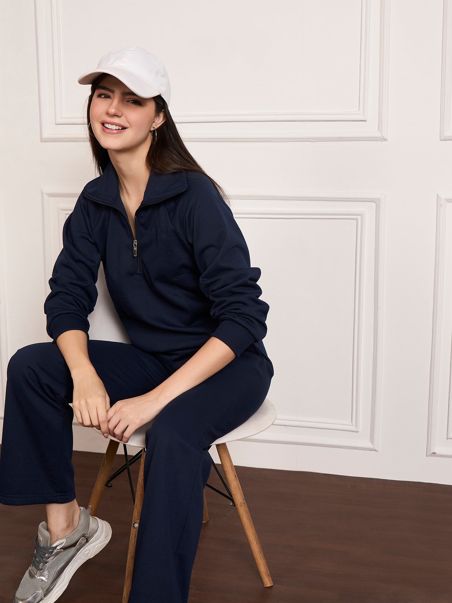 StyleStone Women's Fleece Tracksuit with Front Zip