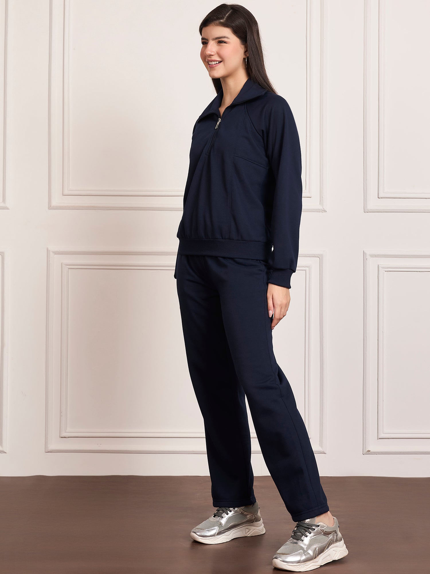 StyleStone Women's Fleece Tracksuit with Front Zip