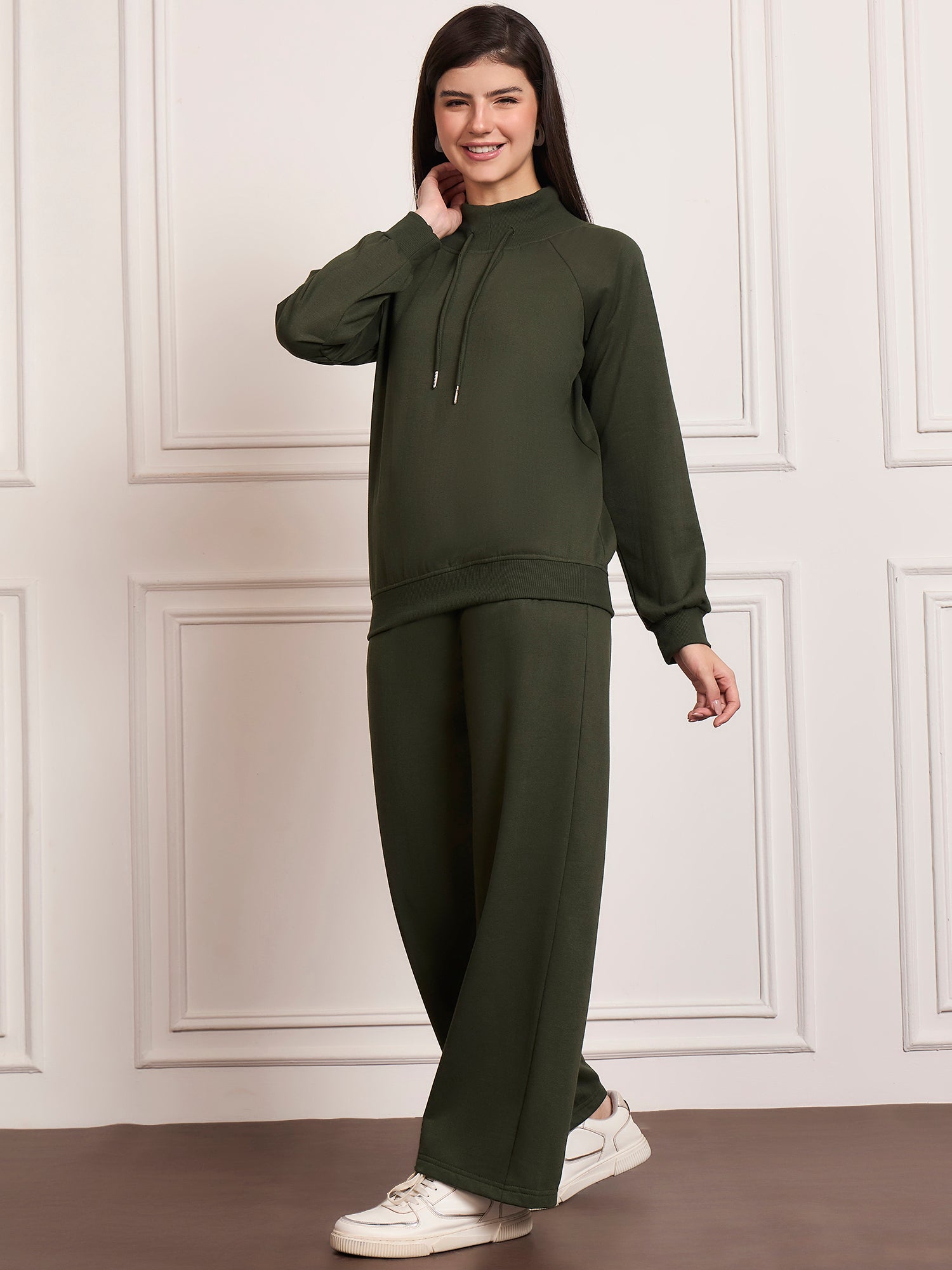 StyleStone Women's  Fleece Tracksuit with Drawstring