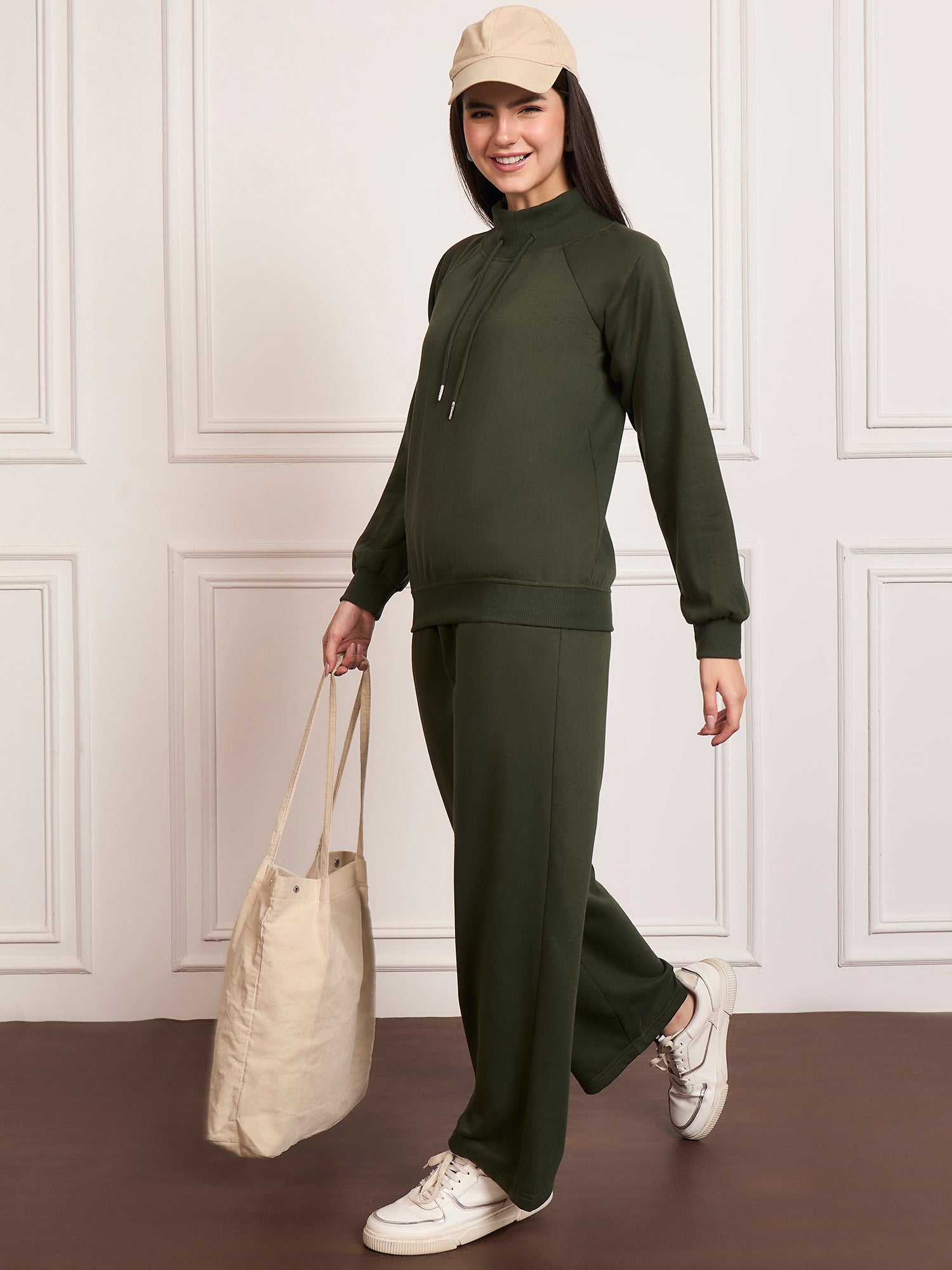 StyleStone Women's  Fleece Tracksuit with Drawstring