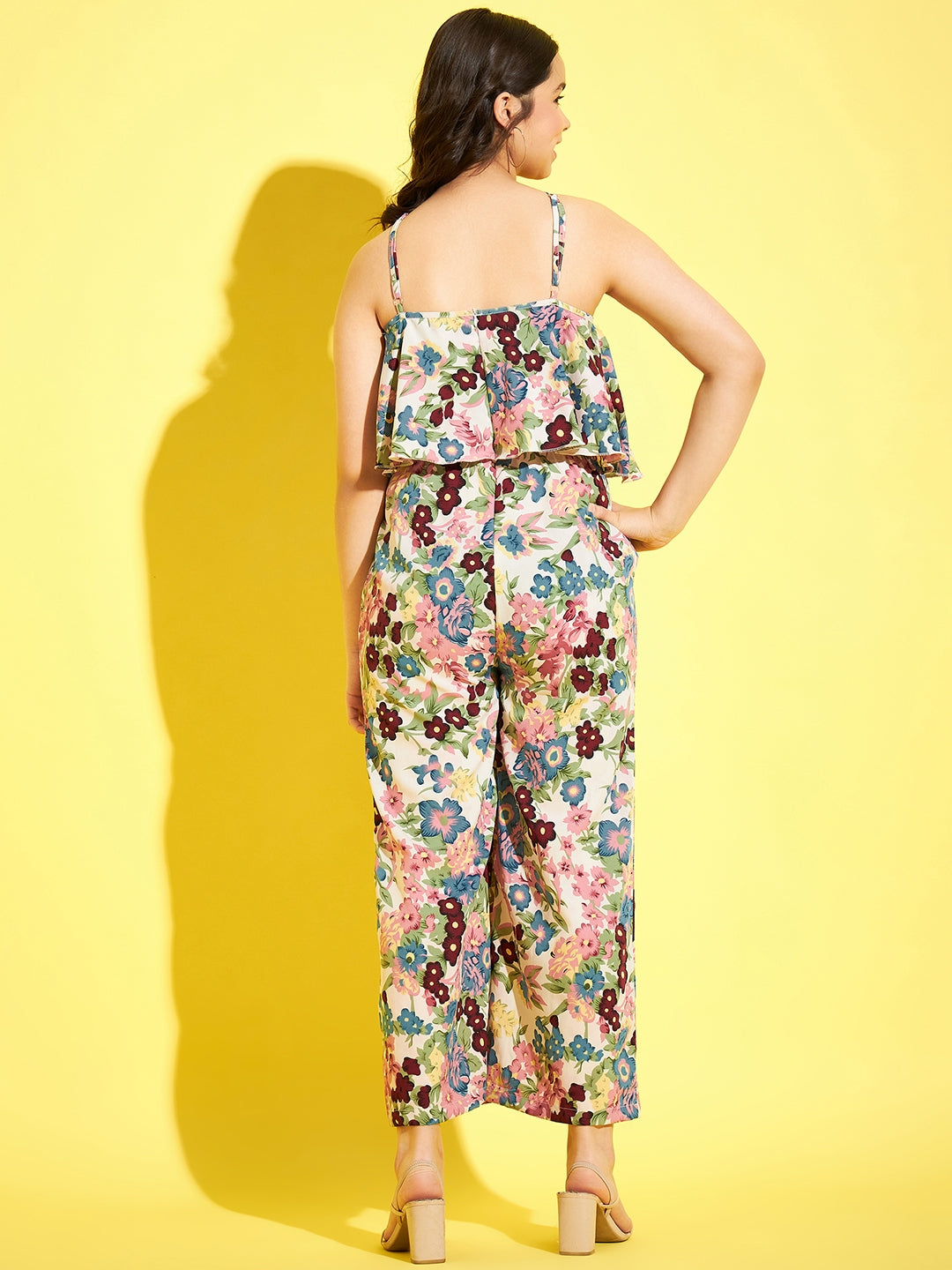 StyleStone Girls Polyester Multicolored Floral Layered Jumpsuit