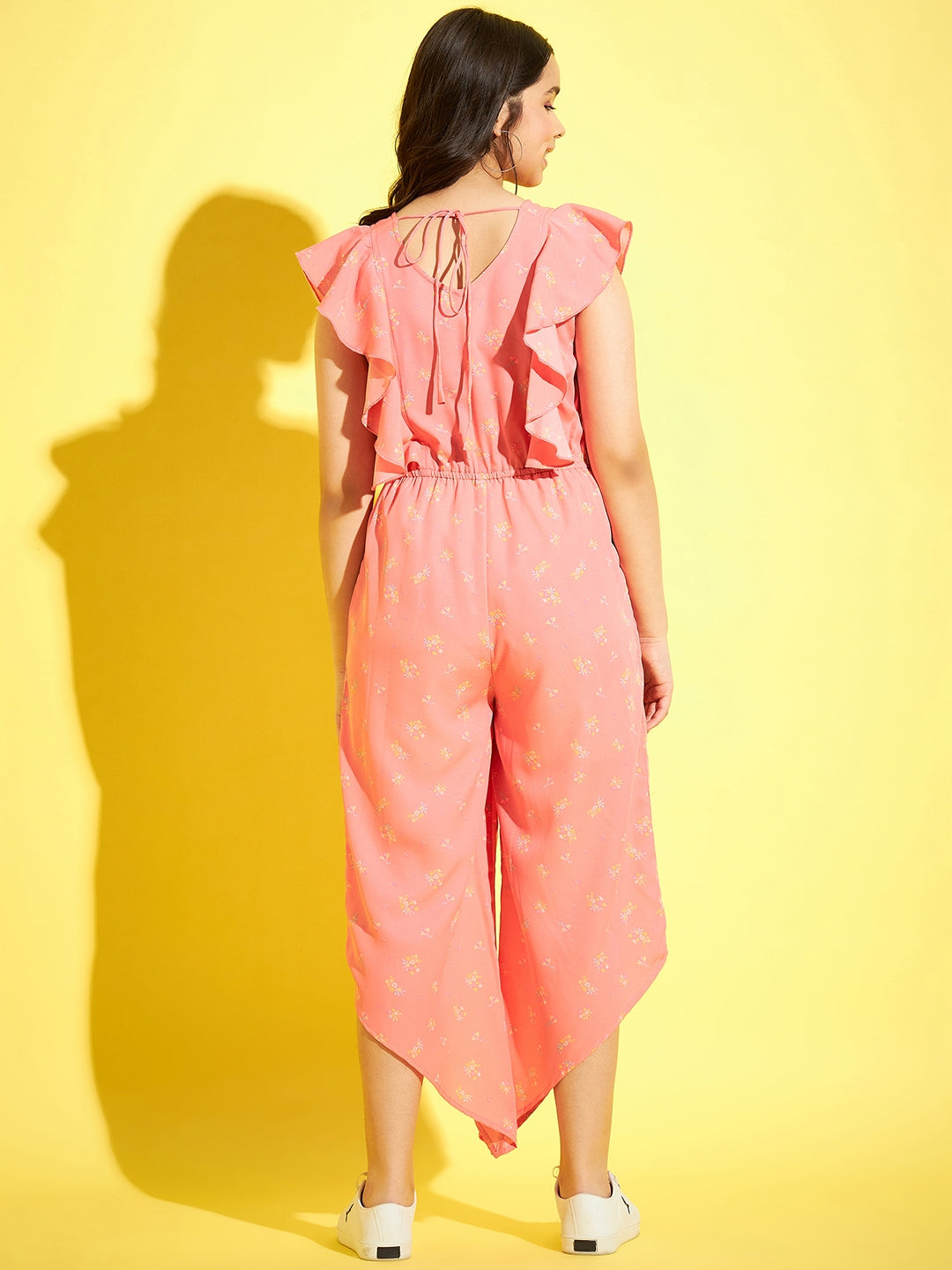 StyleStone Girls Jumpsuit with Asymmetric Hemline