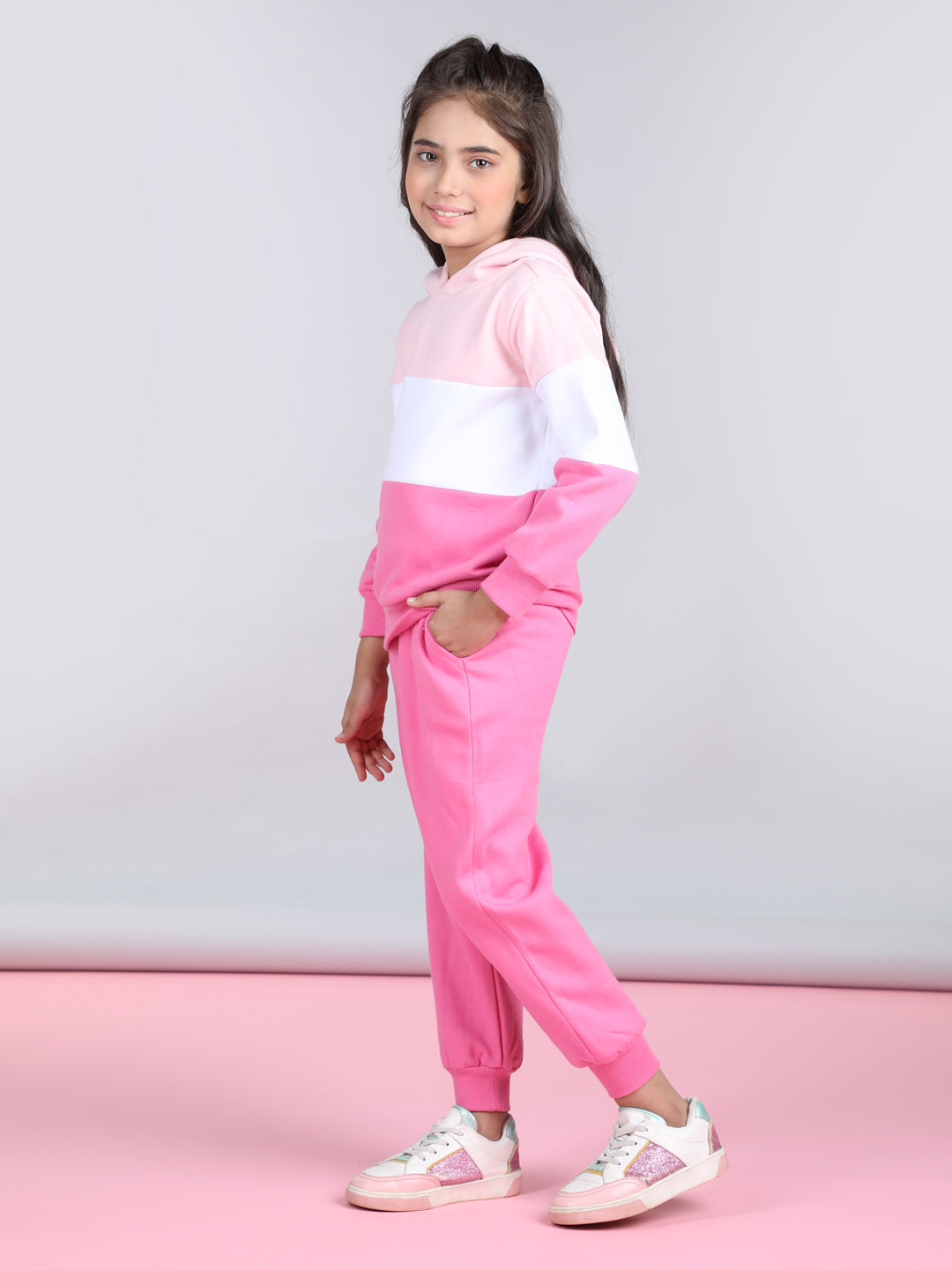 StyleStone Girls Color Blocked Tracksuit