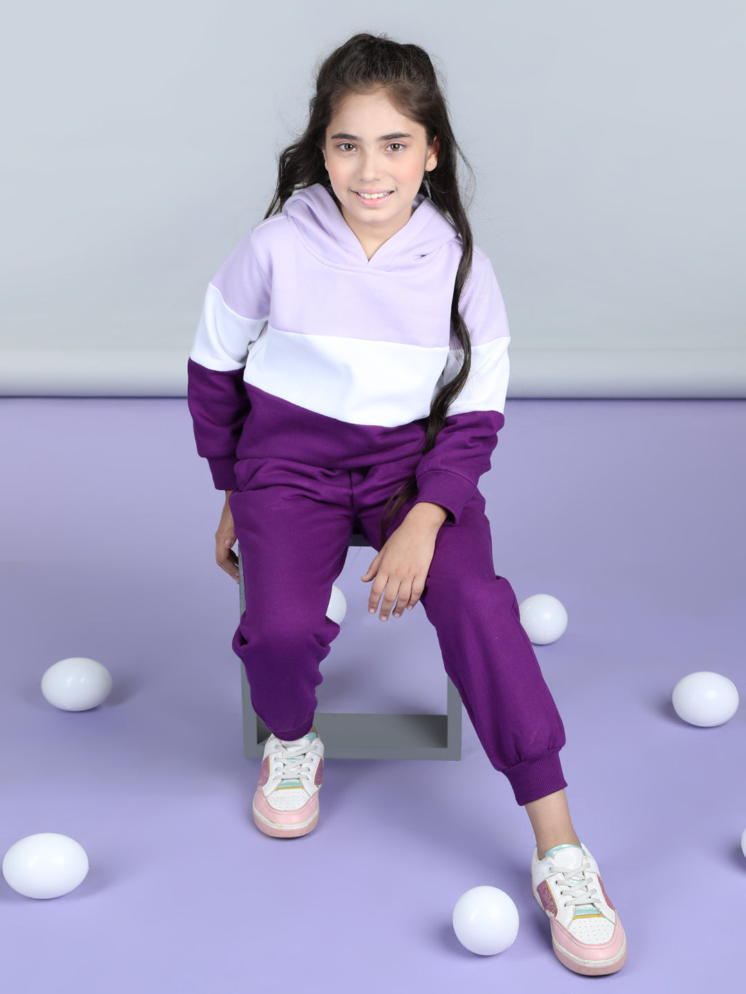 StyleStone Girls Color Blocked Tracksuit
