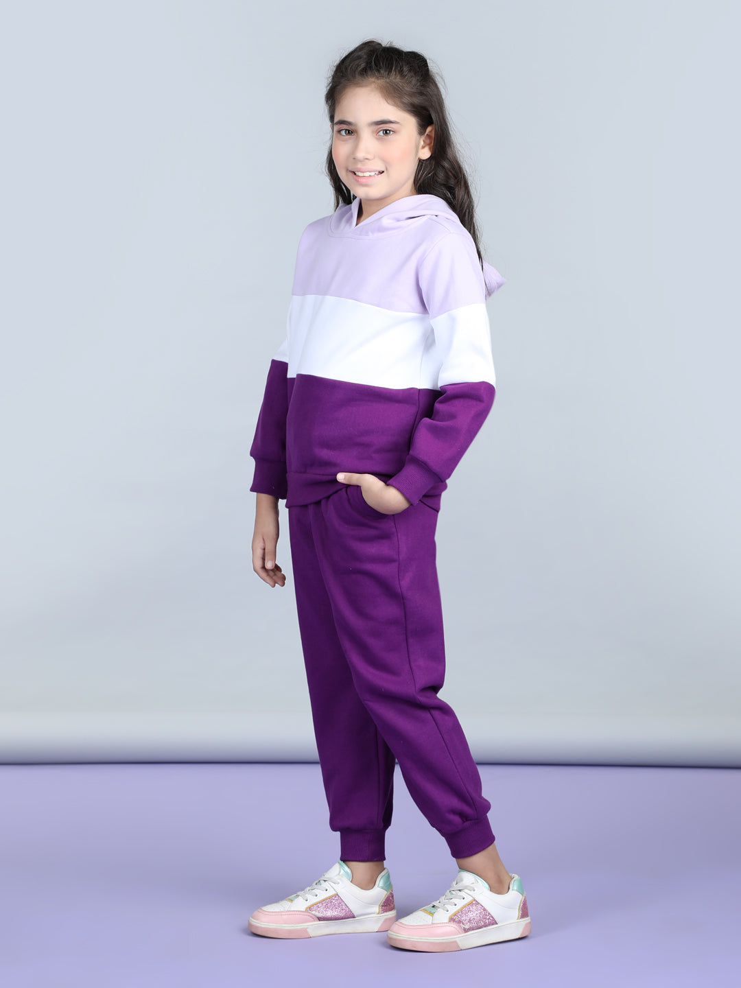 StyleStone Girls Color Blocked Tracksuit