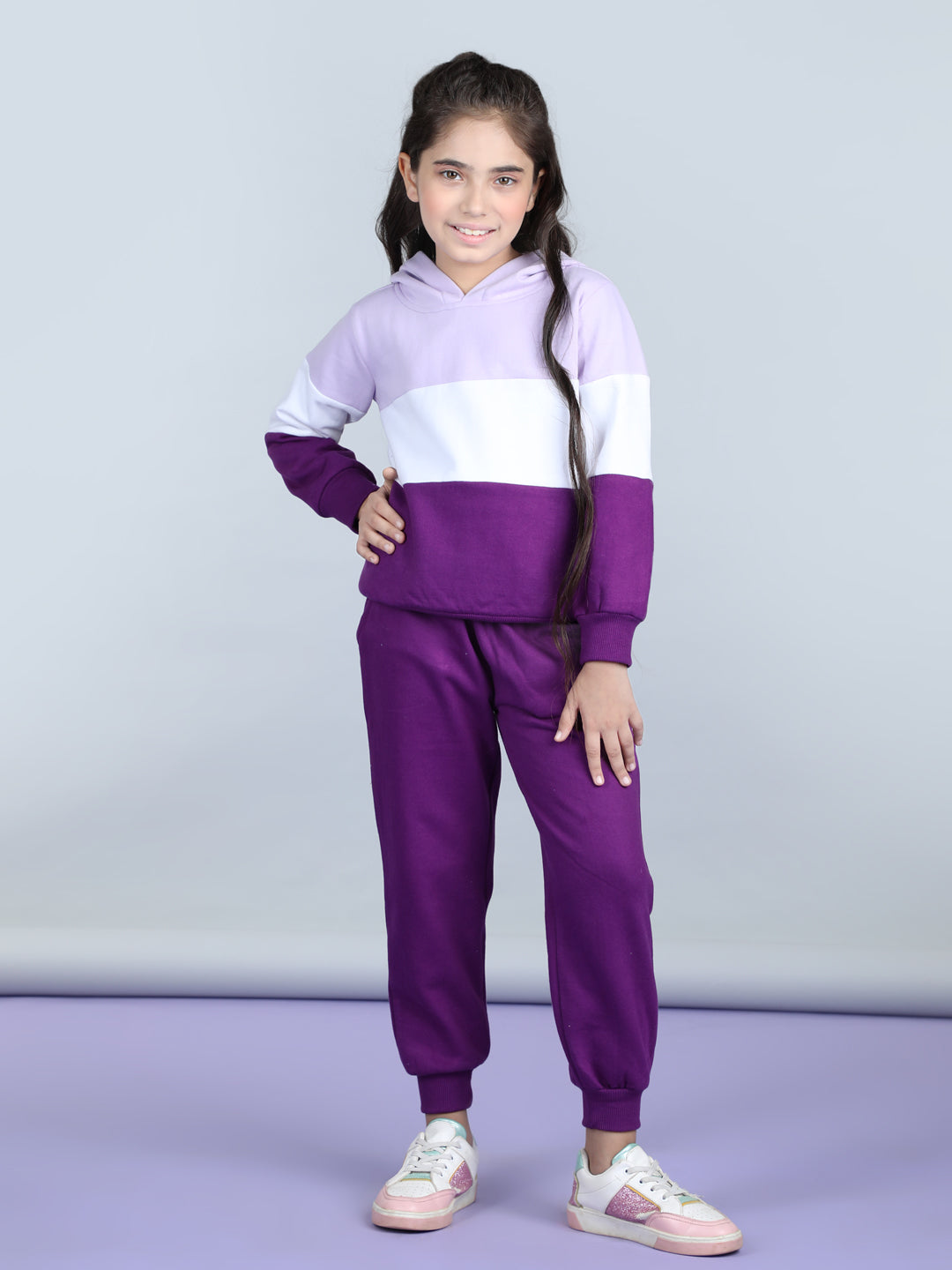 StyleStone Girls Color Blocked Tracksuit