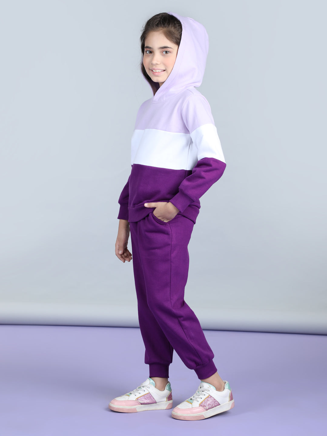 StyleStone Girls Color Blocked Tracksuit