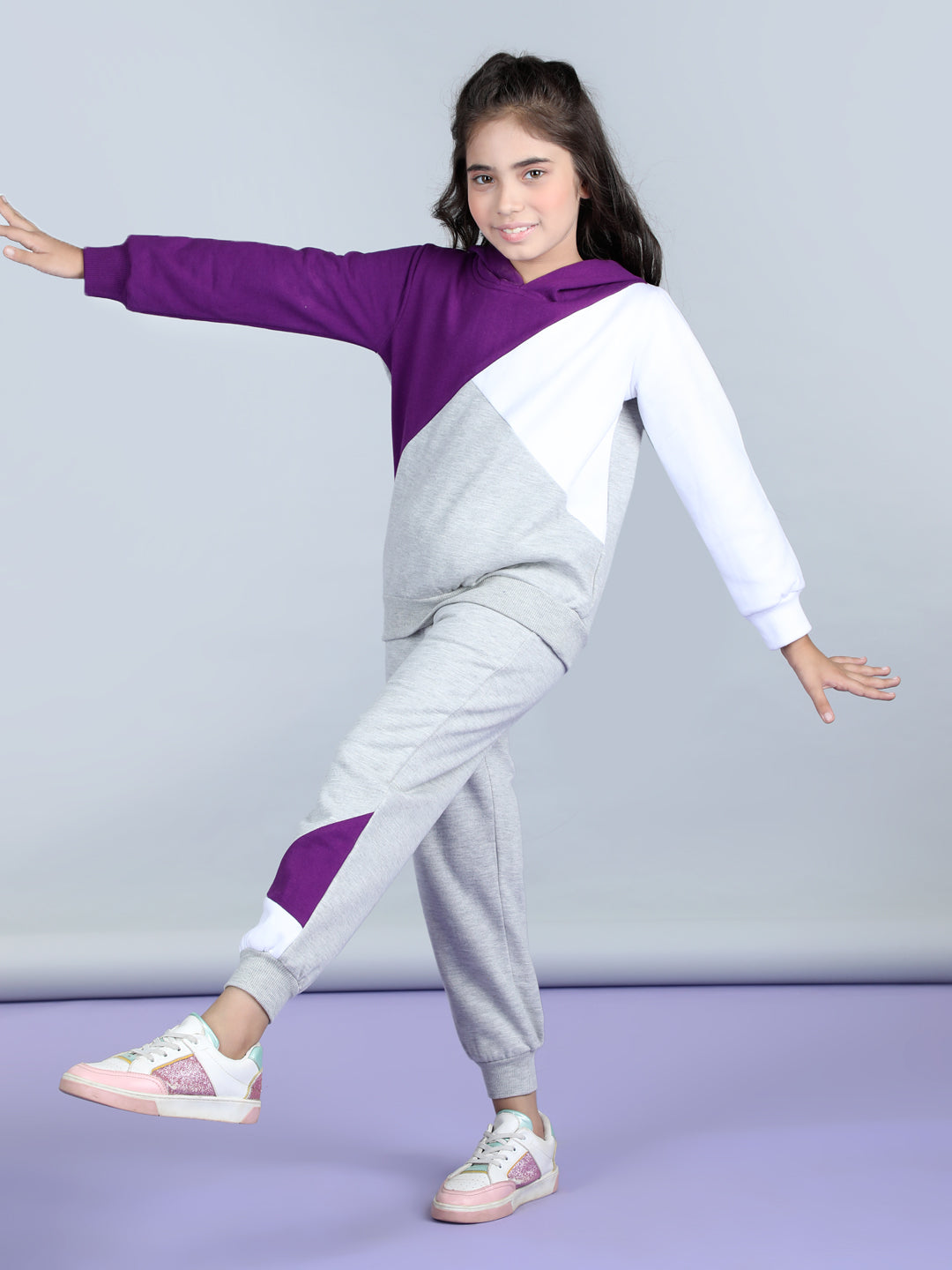 StyleStone Girls Color Blocked Tracksuit