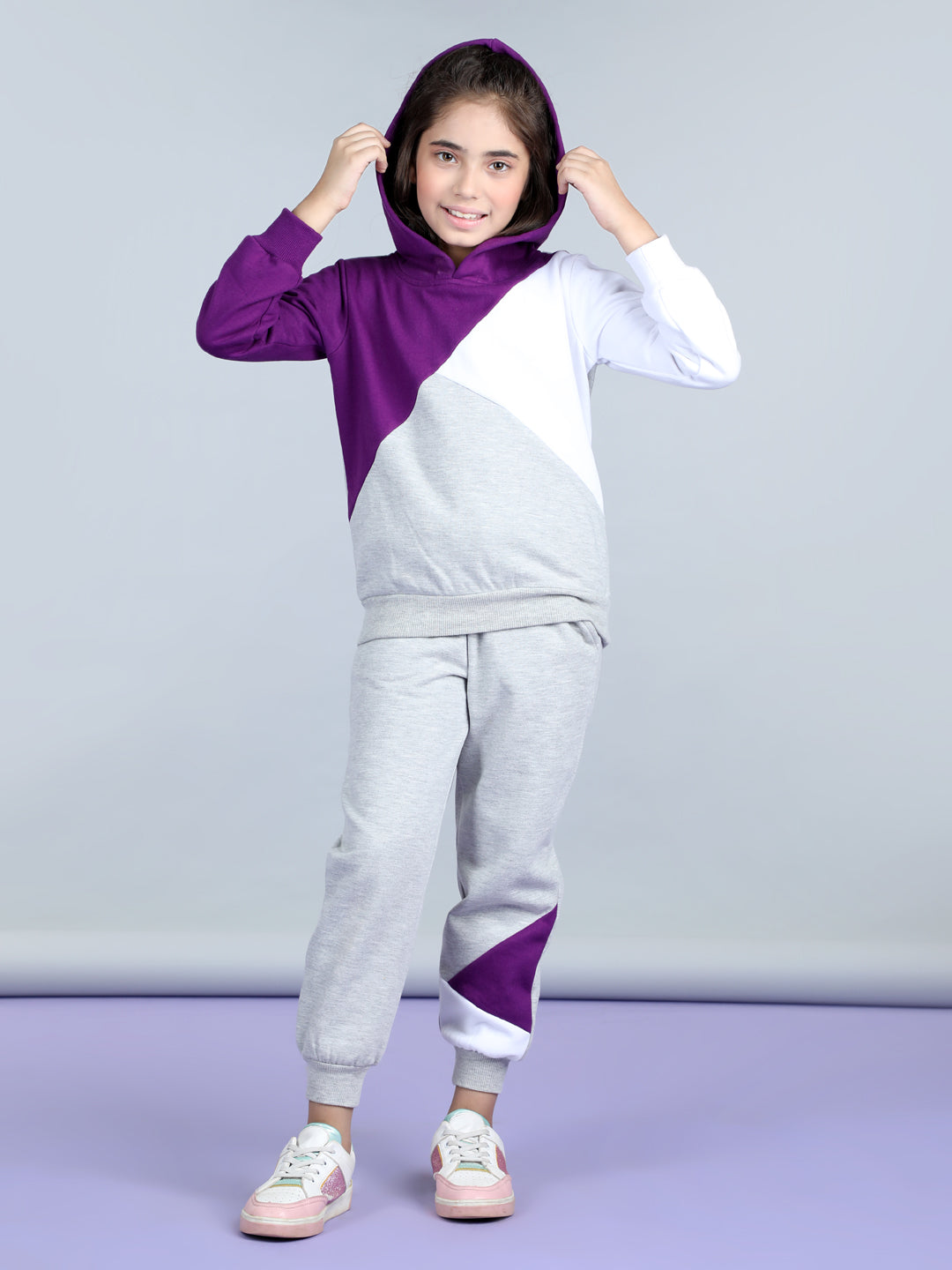 StyleStone Girls Color Blocked Tracksuit