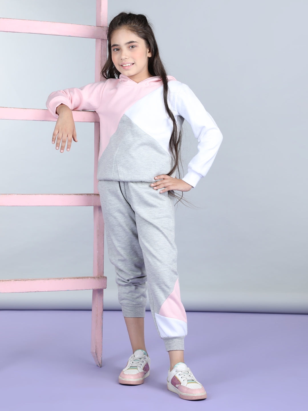 StyleStone Girls Color Blocked Tracksuit