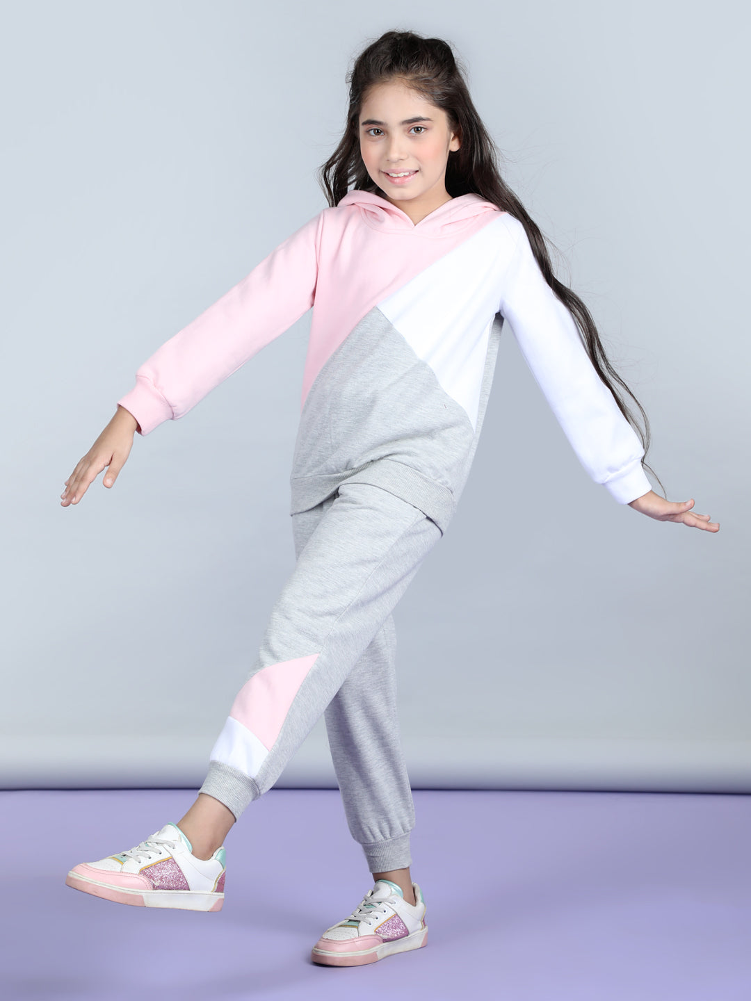 StyleStone Girls Color Blocked Tracksuit