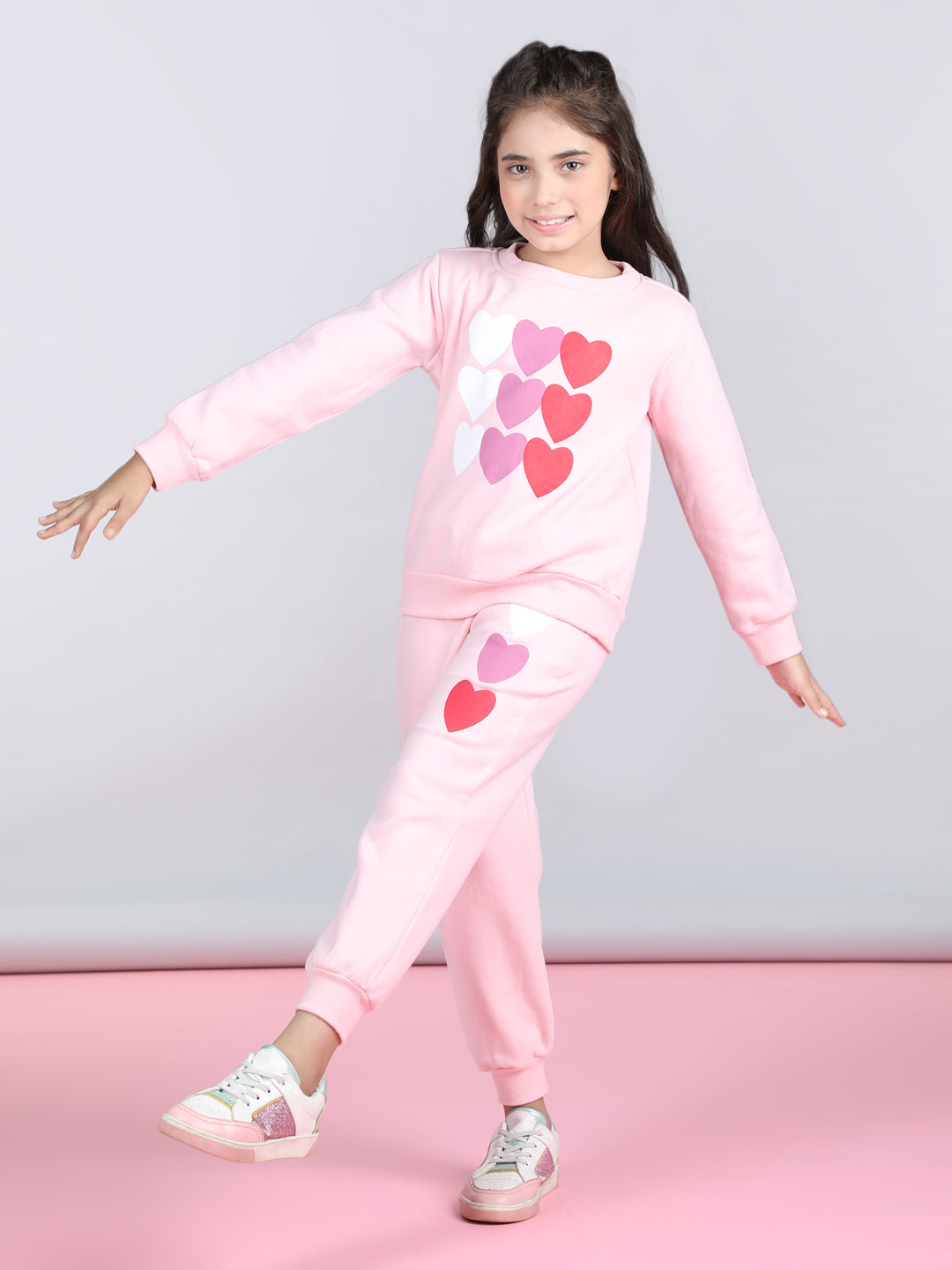 StyleStone Girls Heart Printed Tracksuit