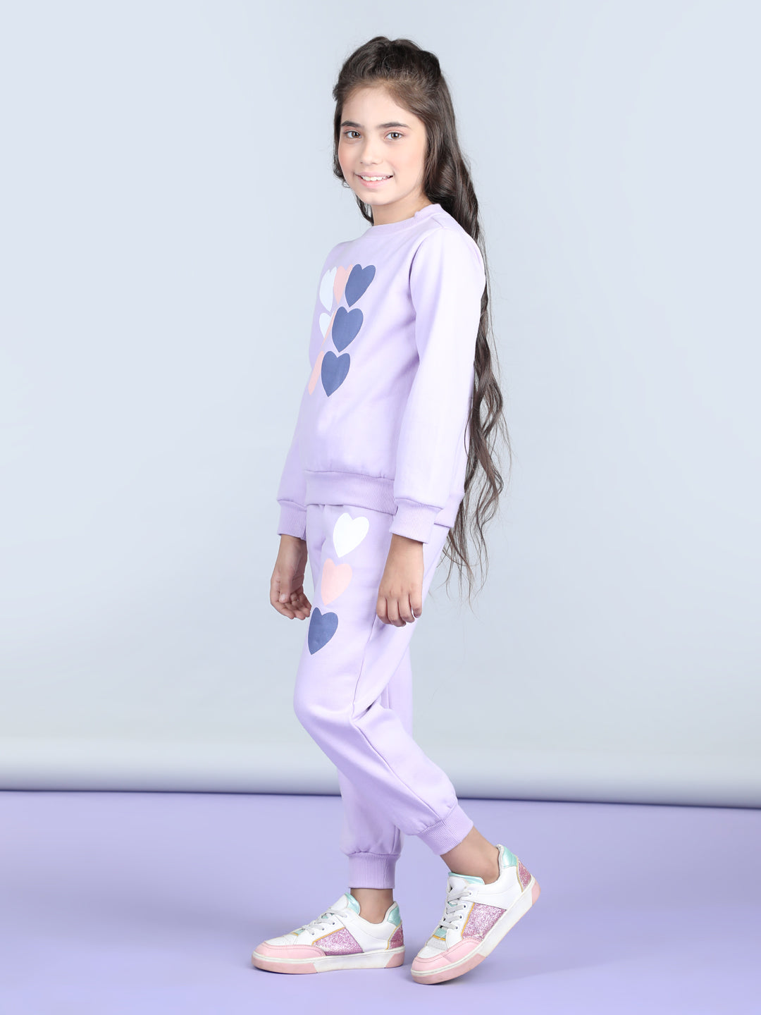 StyleStone Girls Heart Printed Tracksuit