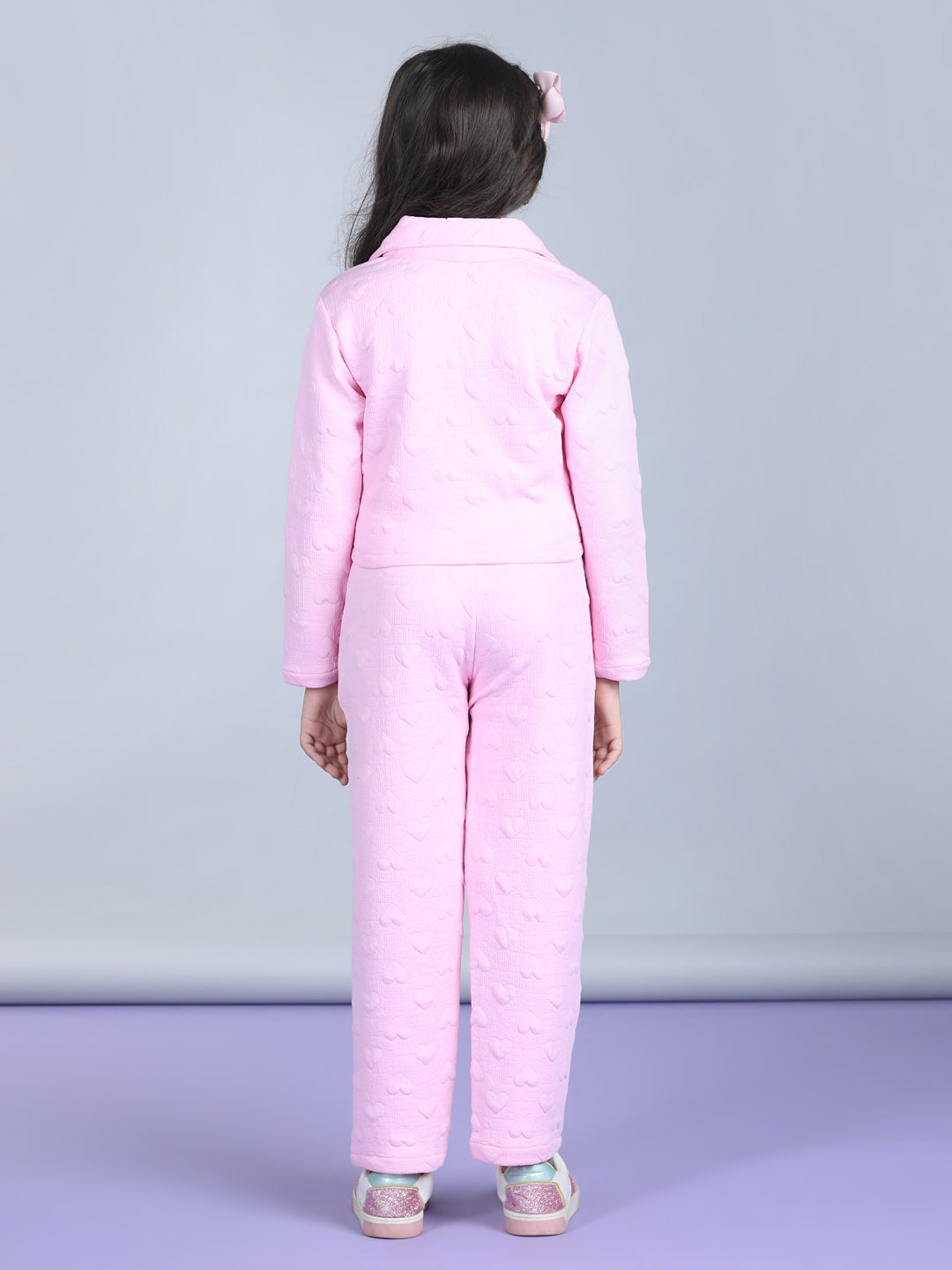 StyleStone Girls Heart Self Design Co-Ord Set